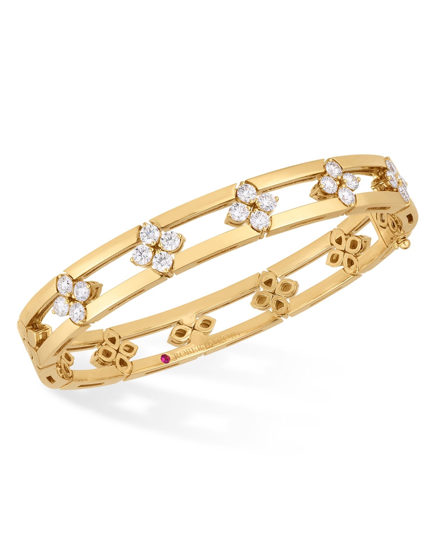 18K Yellow Gold Diamond Love in Verona Bangle Bracelet