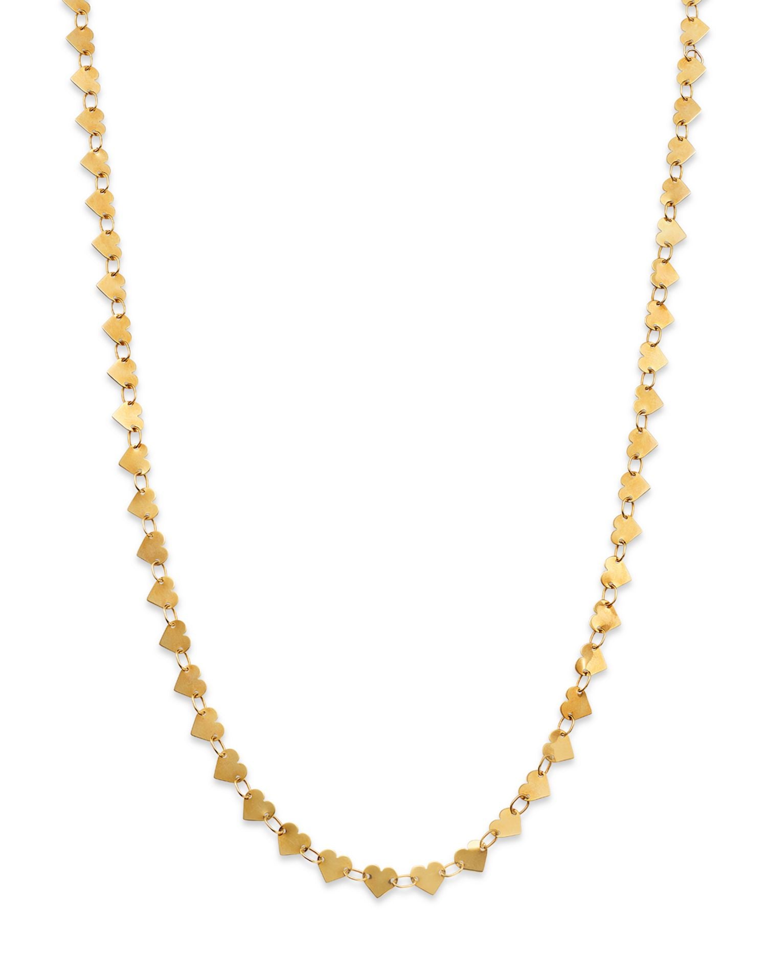 14K Yellow Gold Heart Collar Necklace, 16.25'