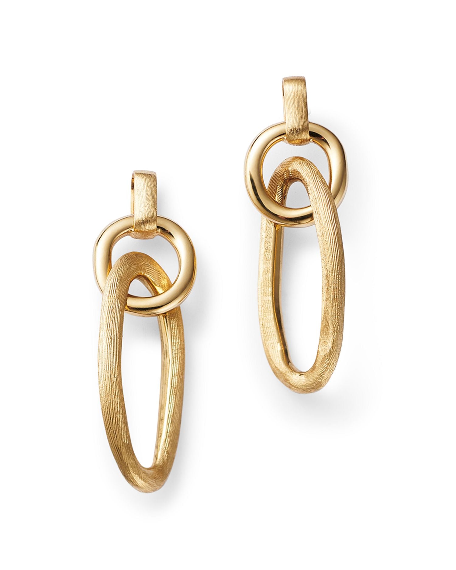 18K Yellow Gold Jaipur Double Link Drop Earrings