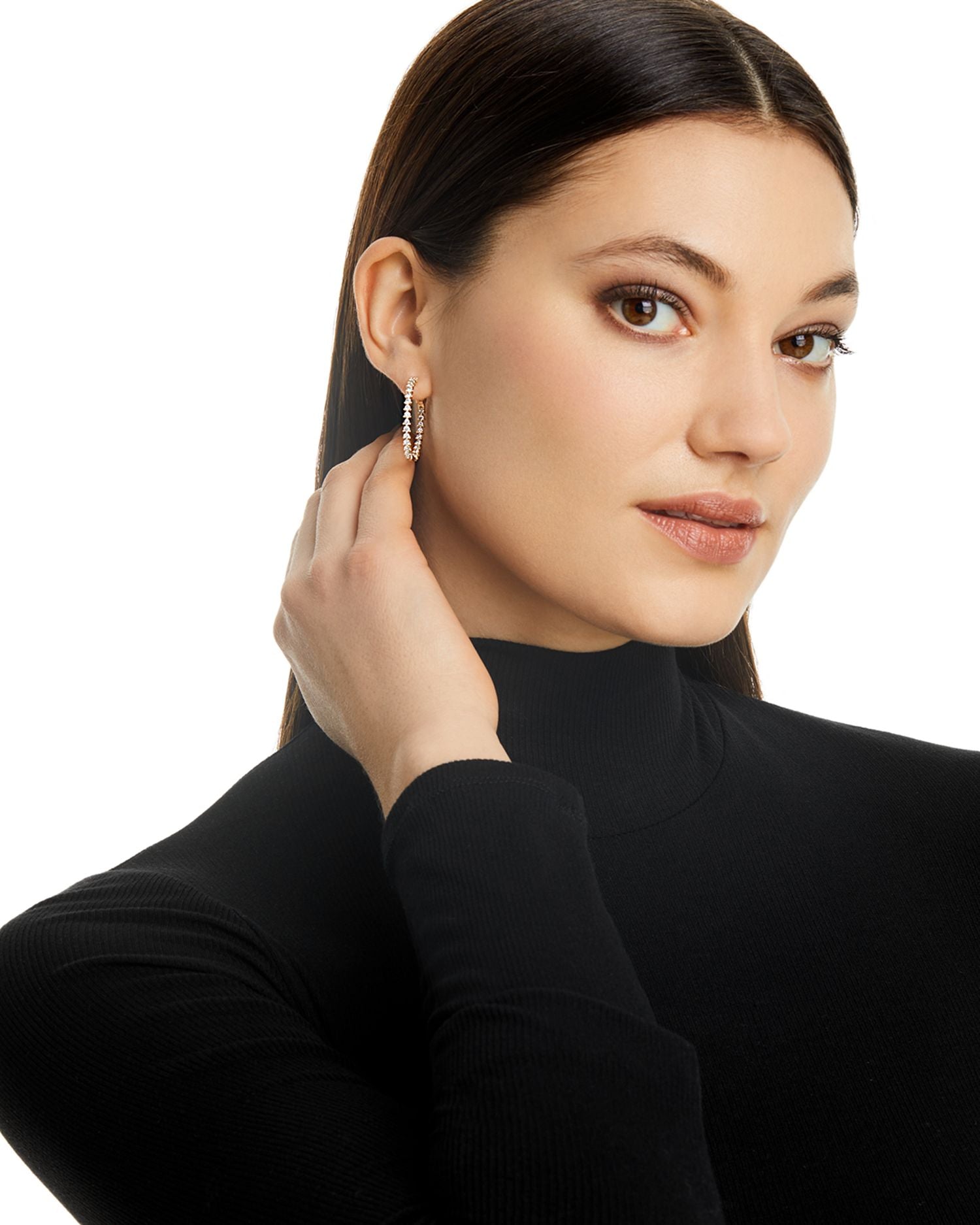 Diamond Inside Out Medium Hoop Earrings in 14K Yellow Gold, 1.50 ct. t.w. - Exclusive