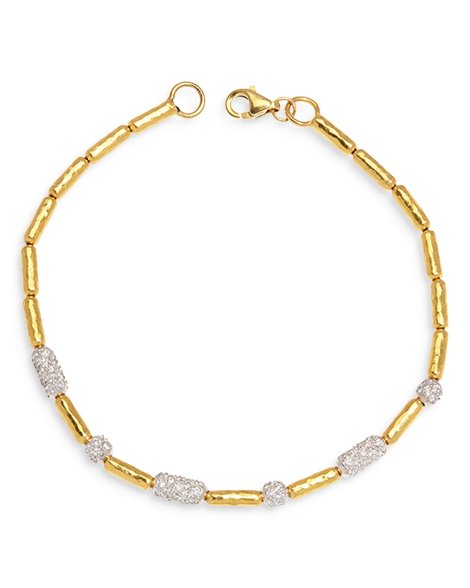 24K Gold Vertigo Diamond Single Strand Bracelet