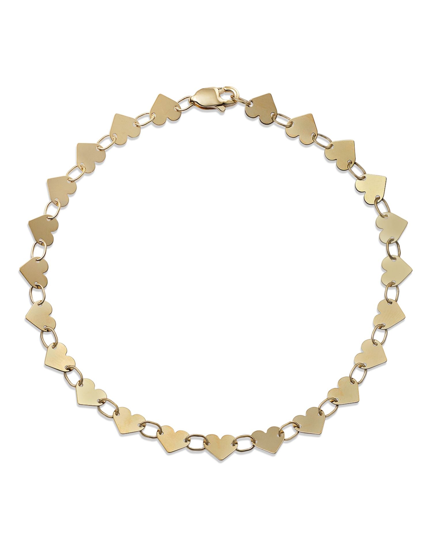 14K Yellow Gold Heart Link Bracelet