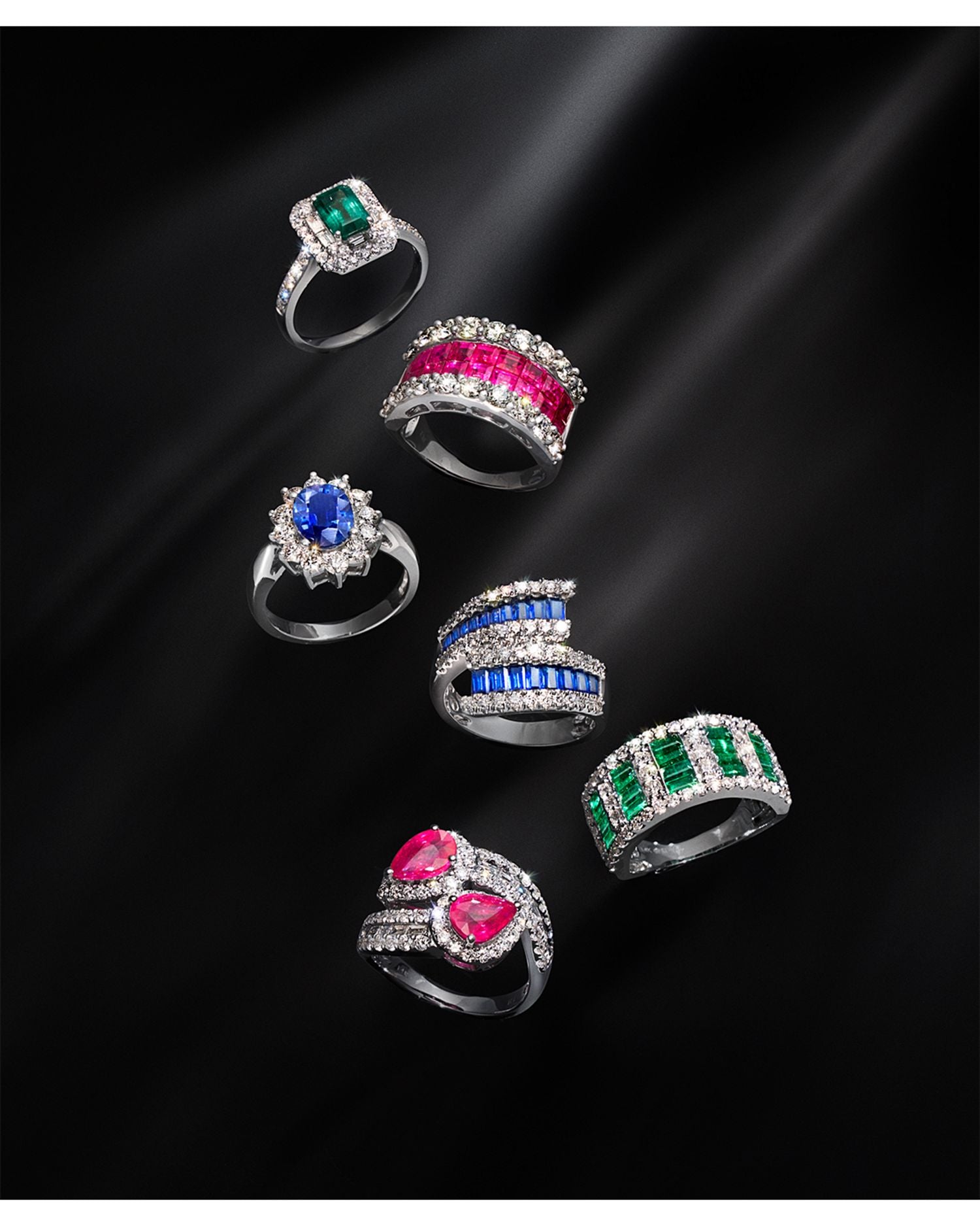 Ruby & Diamond Anniversary Band in 14K White Gold - Exclusive