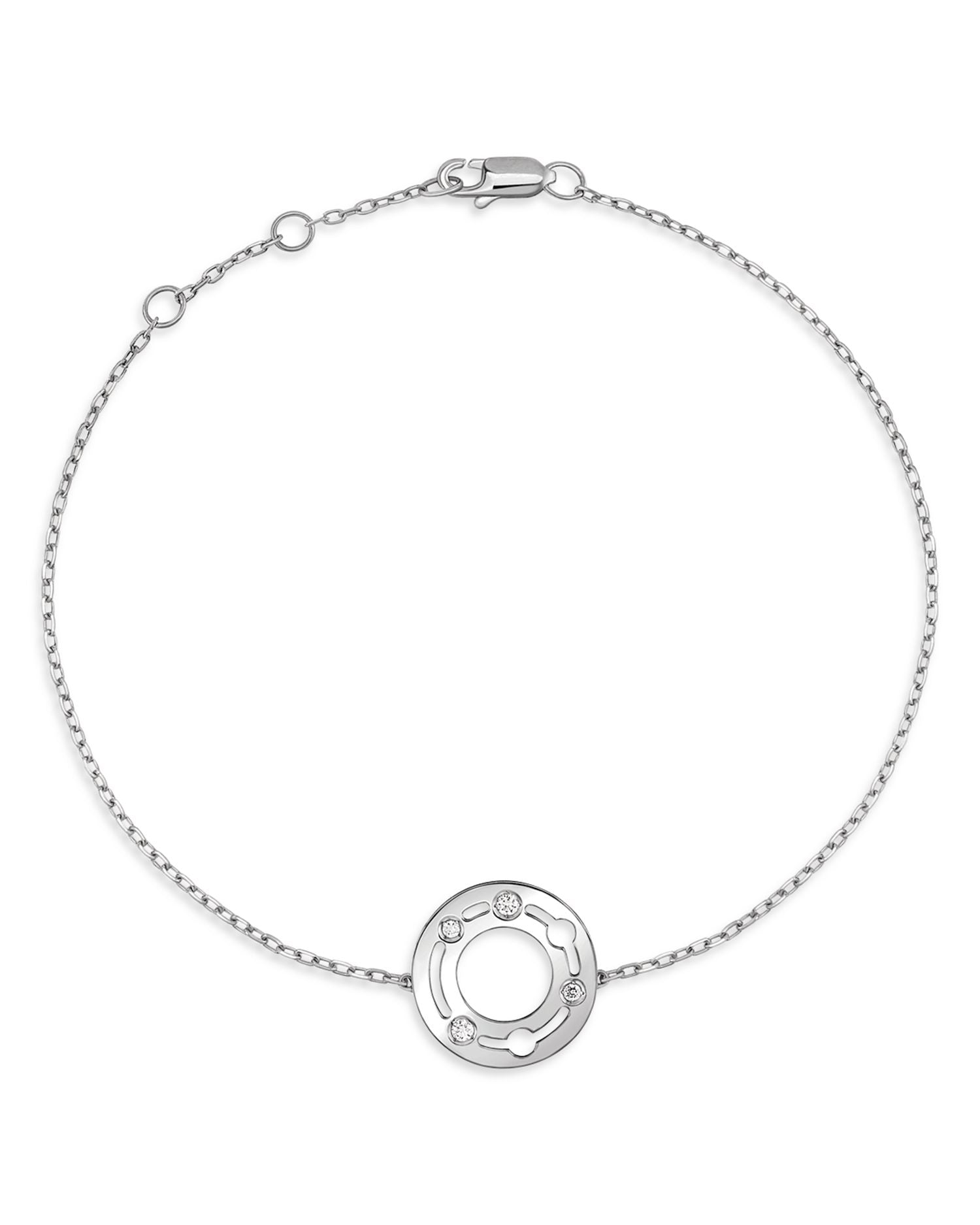 18K White Gold Pulse Diamond Chain Bracelet