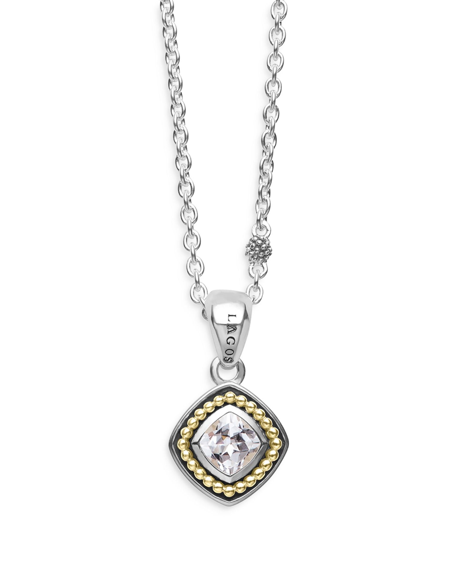 Sterling Silver & 18K Yellow Gold Rittenhouse White Topaz Pendant Necklace, 16'-18'