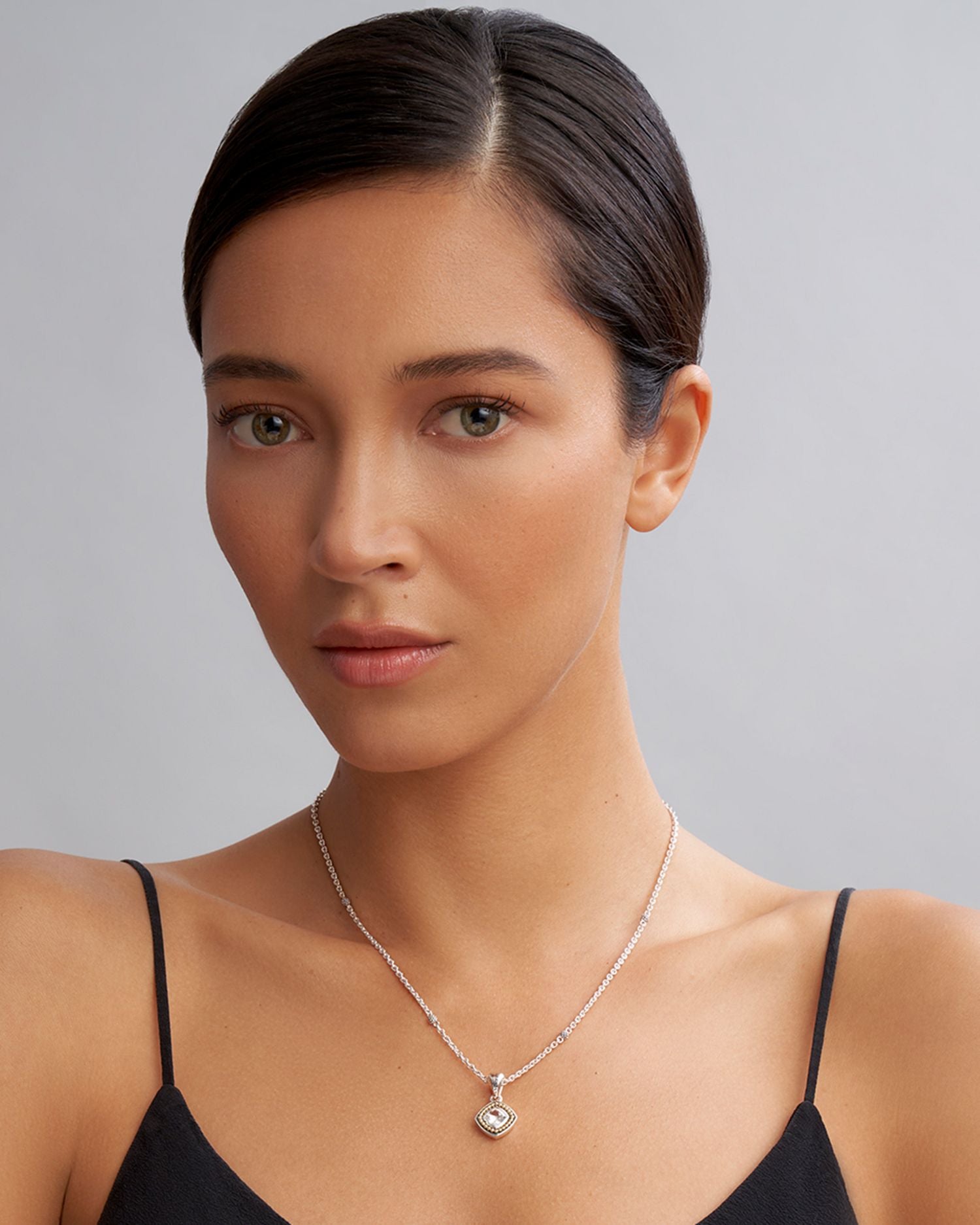 Sterling Silver & 18K Yellow Gold Rittenhouse White Topaz Pendant Necklace, 16'-18'