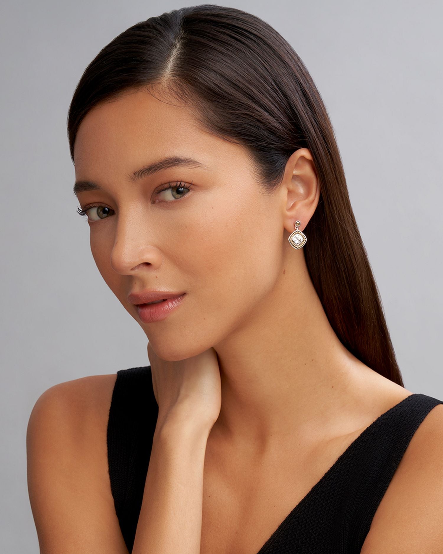 18K Yellow Gold & Sterling Silver Rittenhouse White Topaz Drop Earrings