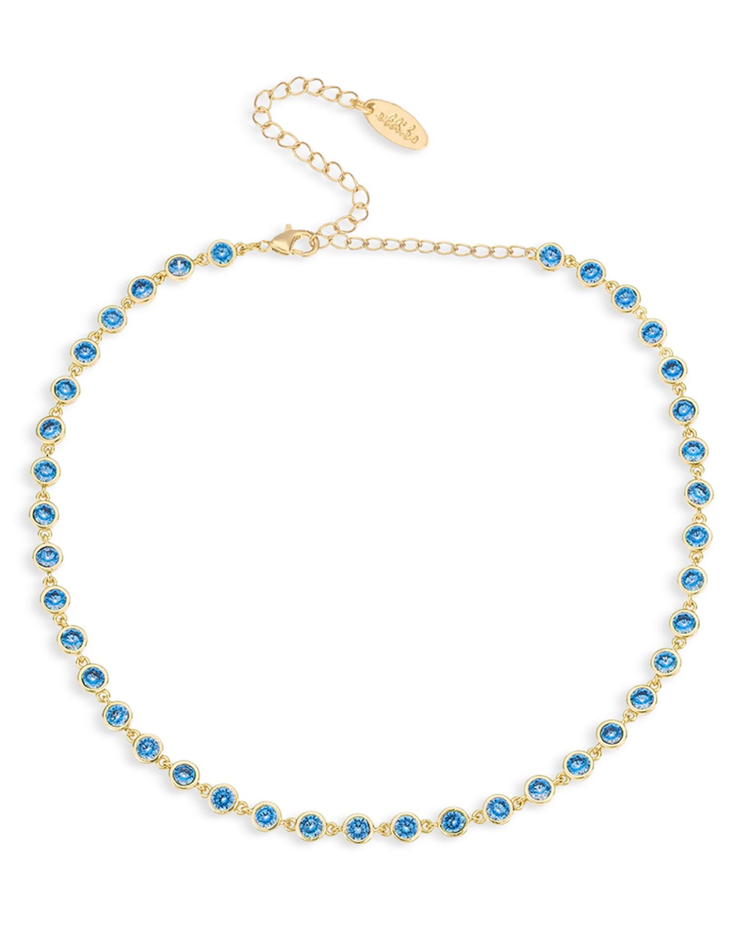 Bezel-Set Link Necklace, 12'-15.5'