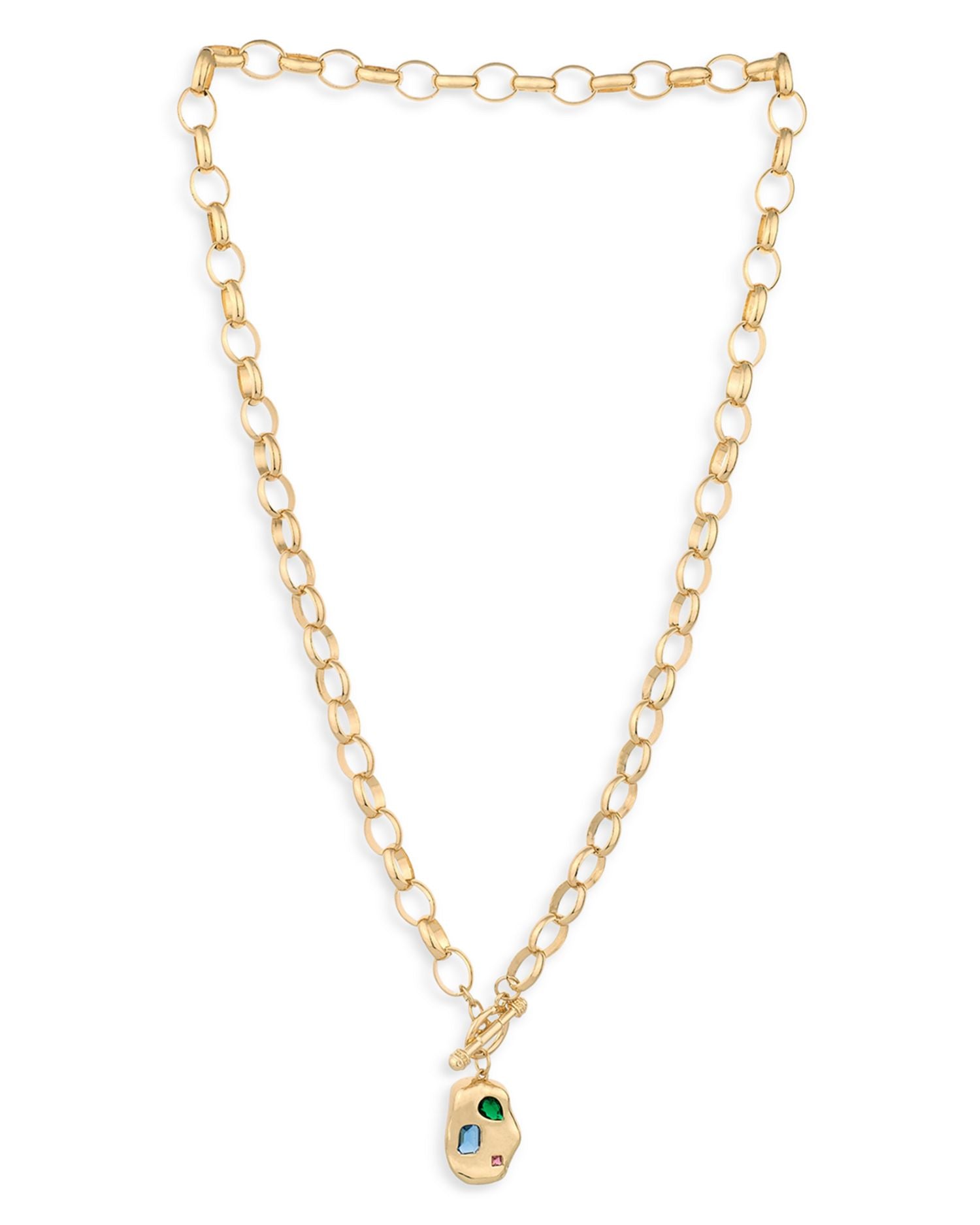 Rainbow Nugget Pendant Necklace, 18'