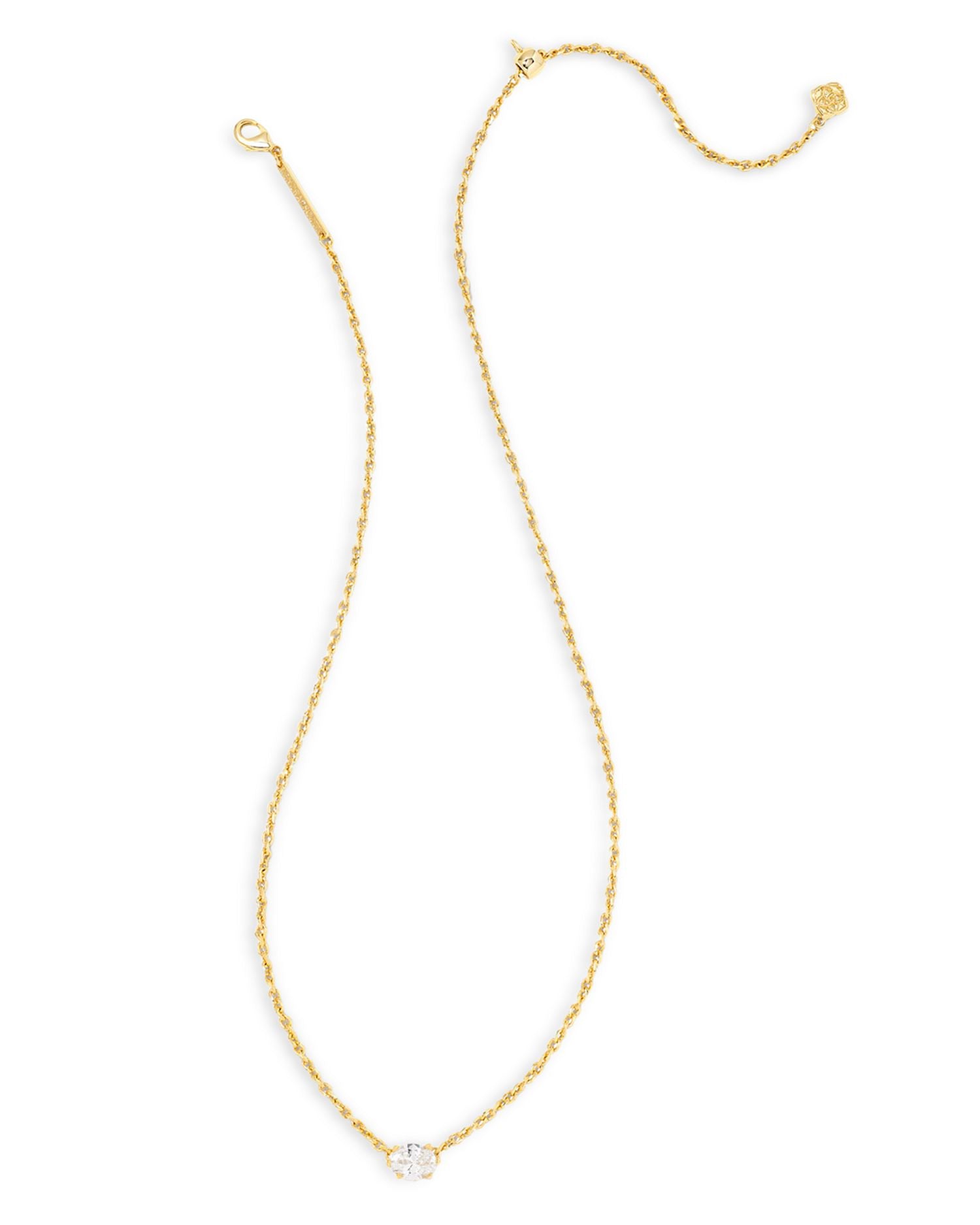 Cailin Cubic Zirconia Adjustable Pendant Necklace in 14K Gold Plated, 16'-19'