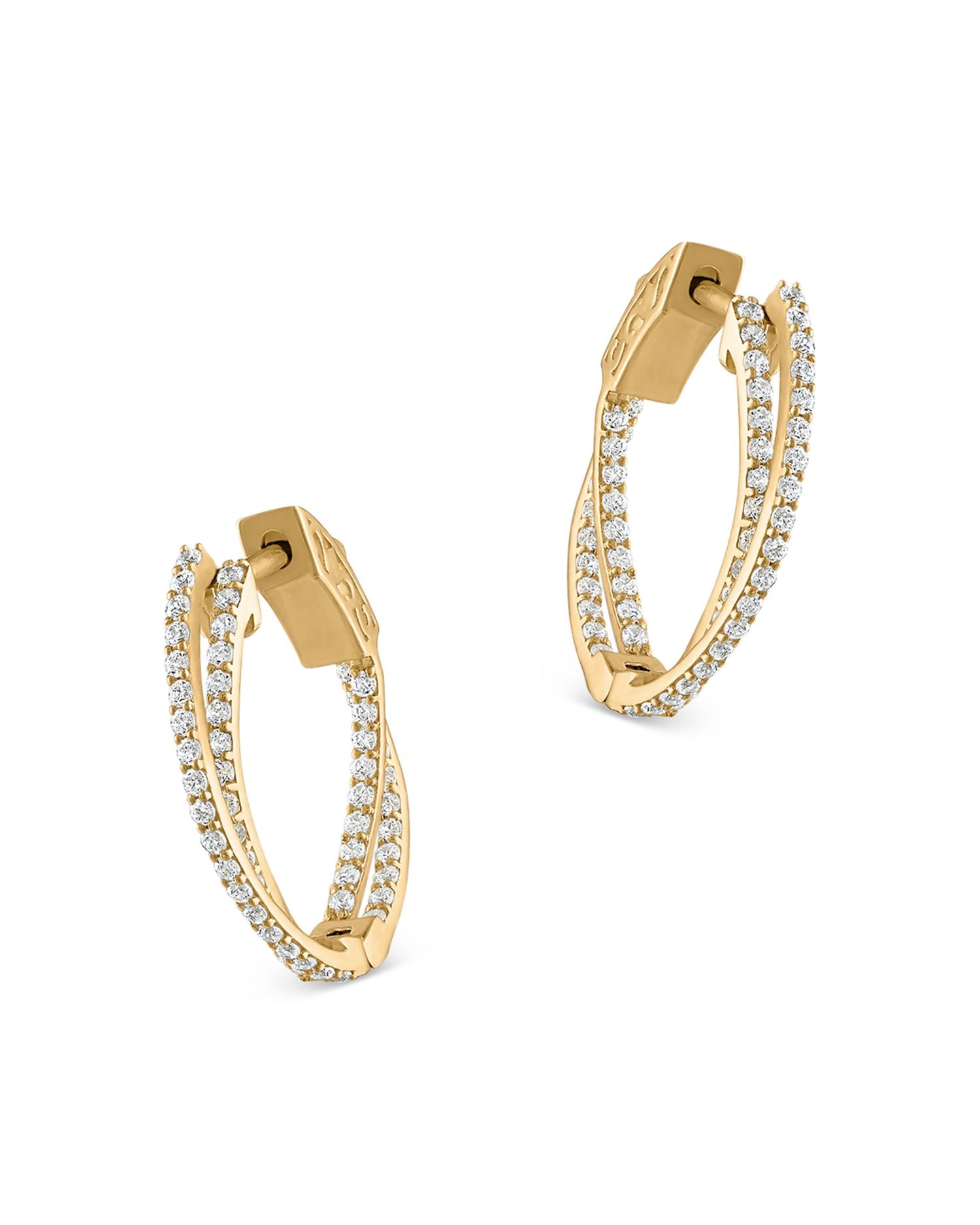 Diamond Crossover Hoop Earrings in 14K Yellow Gold, 1.00 ct. t.w. - Exclusive