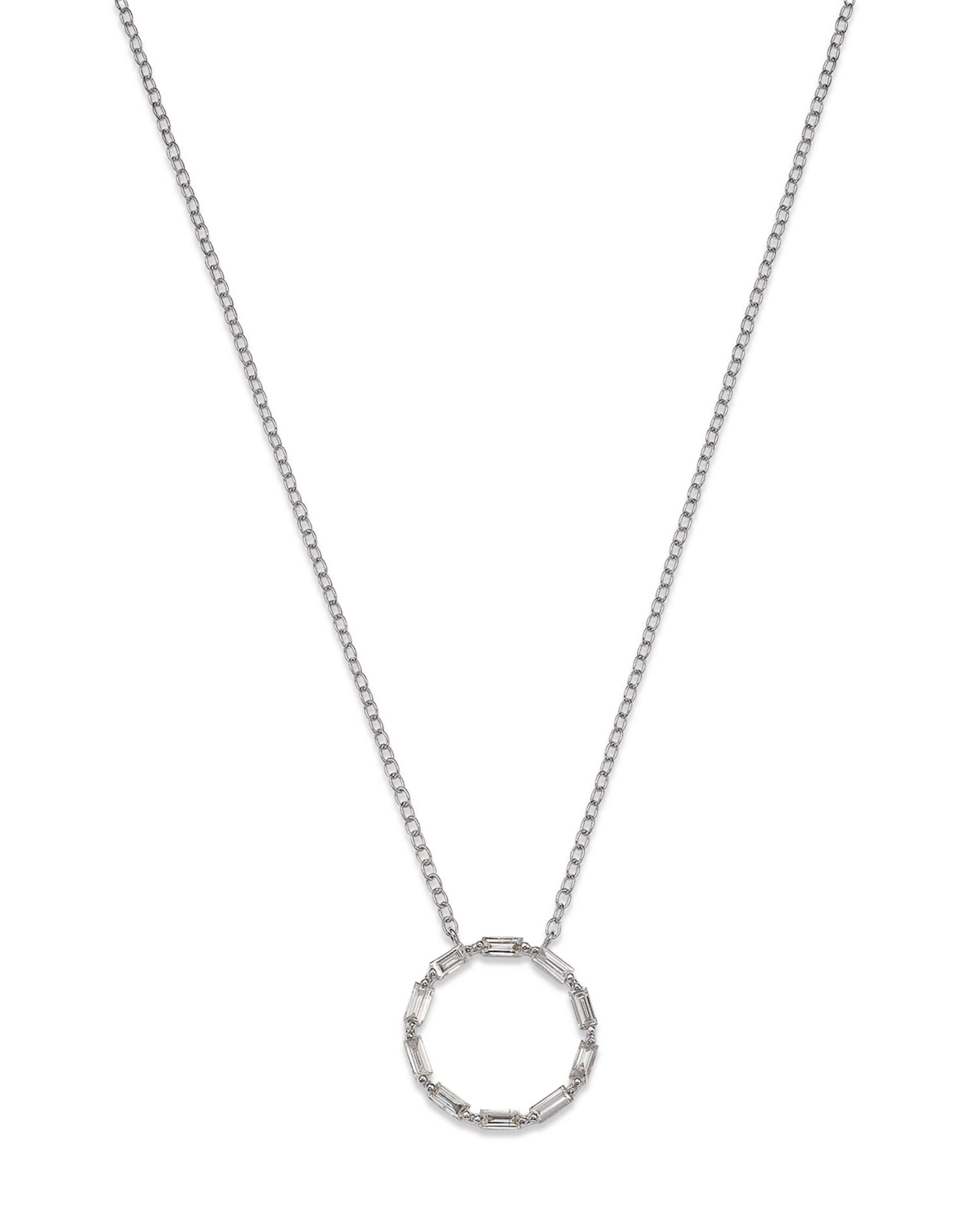 Diamond Circle Pendant Necklace 14K White Gold, 0.30 ct.t.w. - Exclusive
