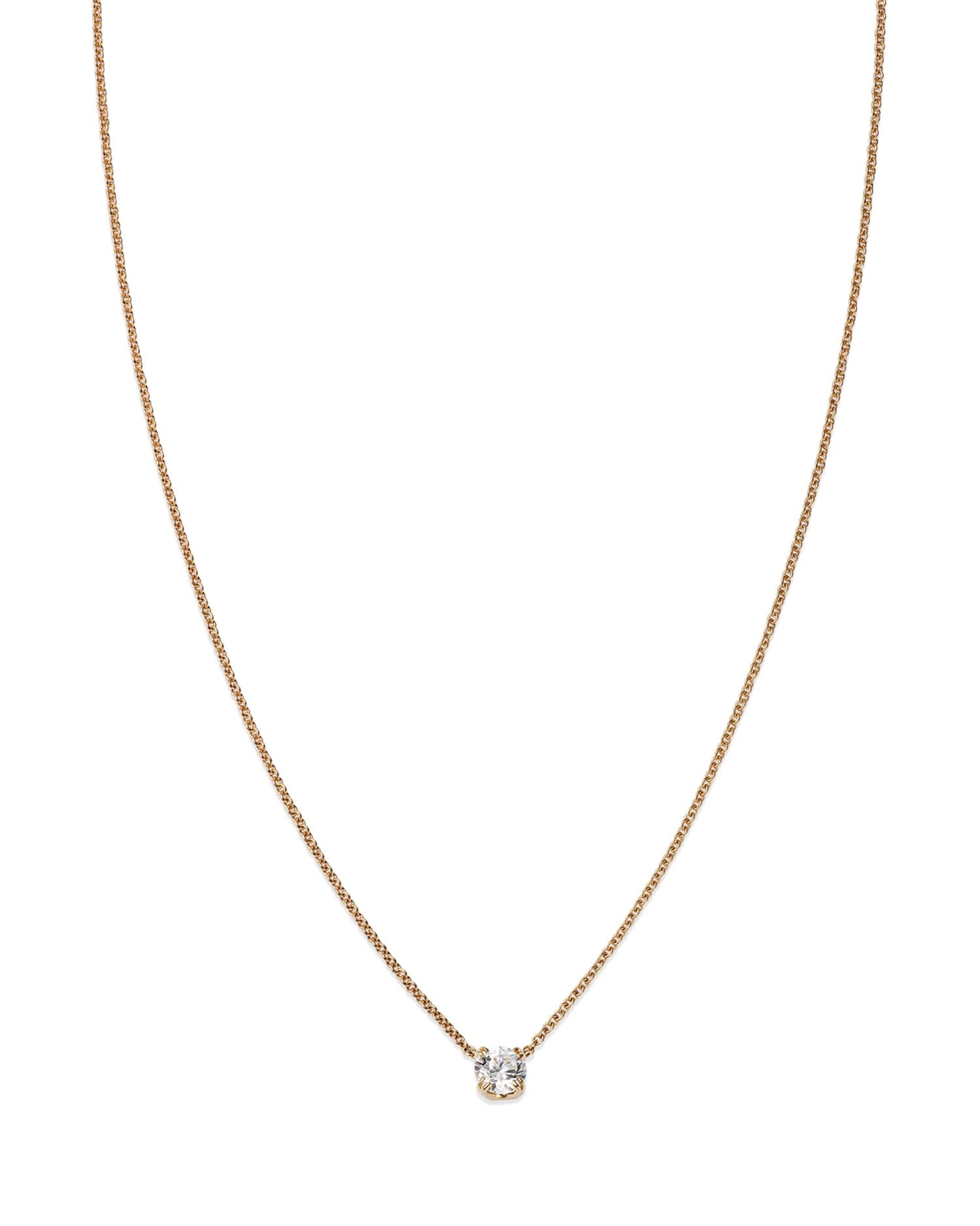 Certified Diamond Solitaire Pendant Necklace in 14K Yellow Gold featuring diamonds with the De Beers Code of Origin, 0.40 ct. t.w. - Exclusive