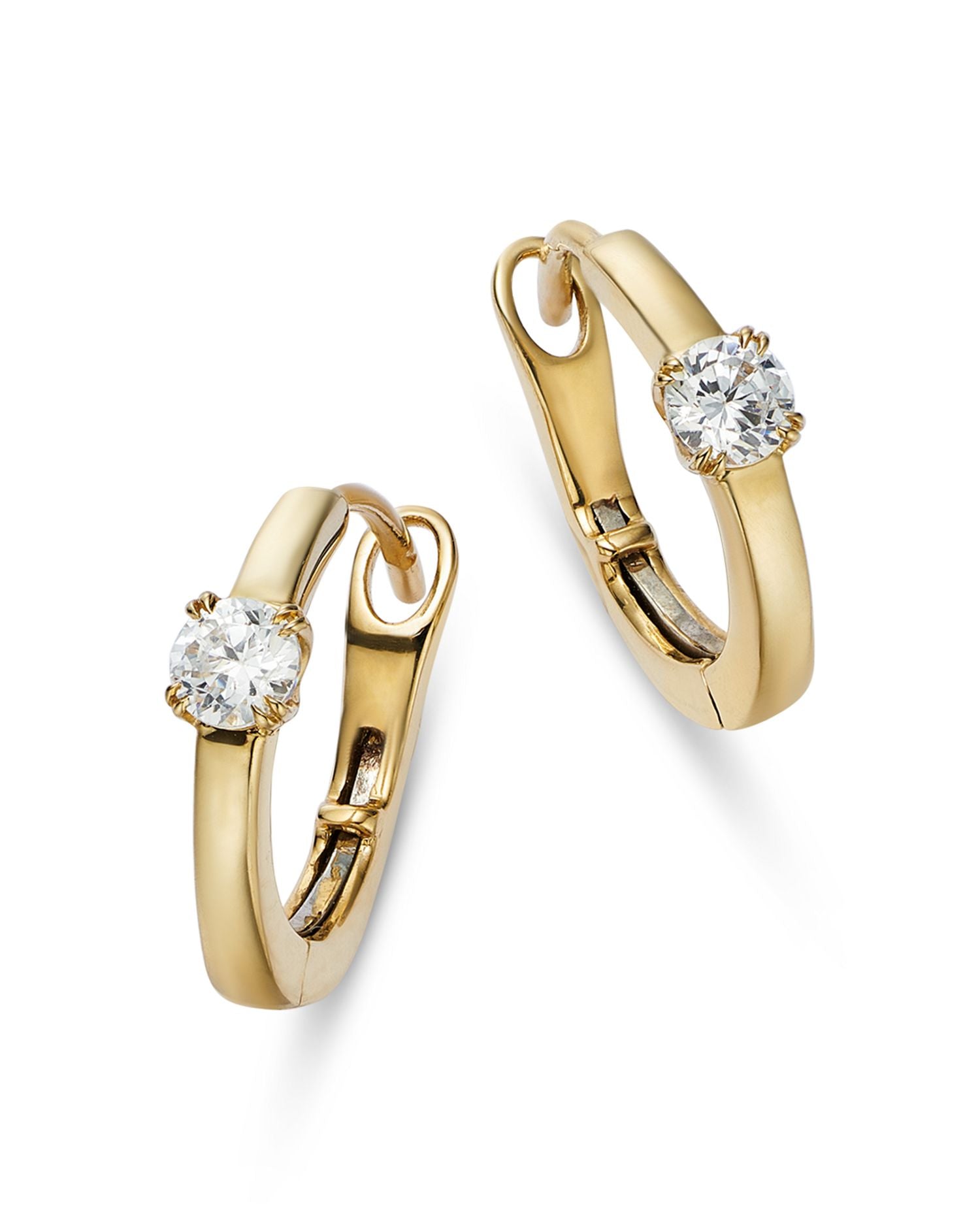 Certified Diamond Hoop Earrings in 14K Yellow Gold featuring diamonds with the DeBeers Code of Origin, 0.25 ct. t.w. - Exclusive