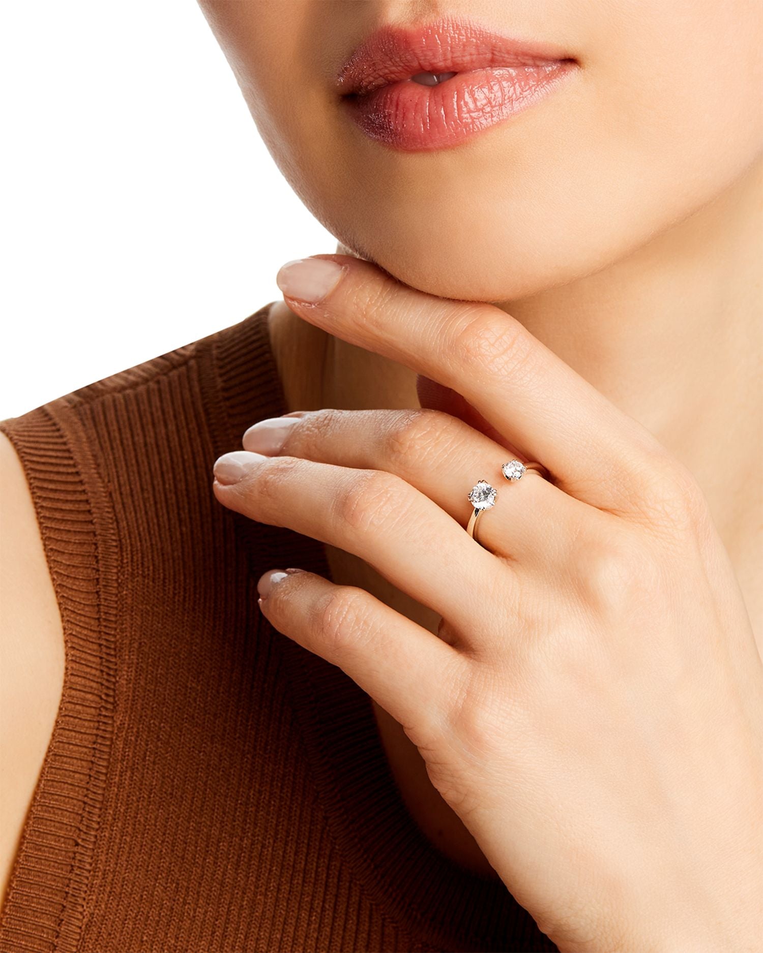 Certified Diamond Open Ring in 14K White Gold featuring diamonds with the DeBeers Code of Origin , 0.75 ct. t.w. - Exclusive