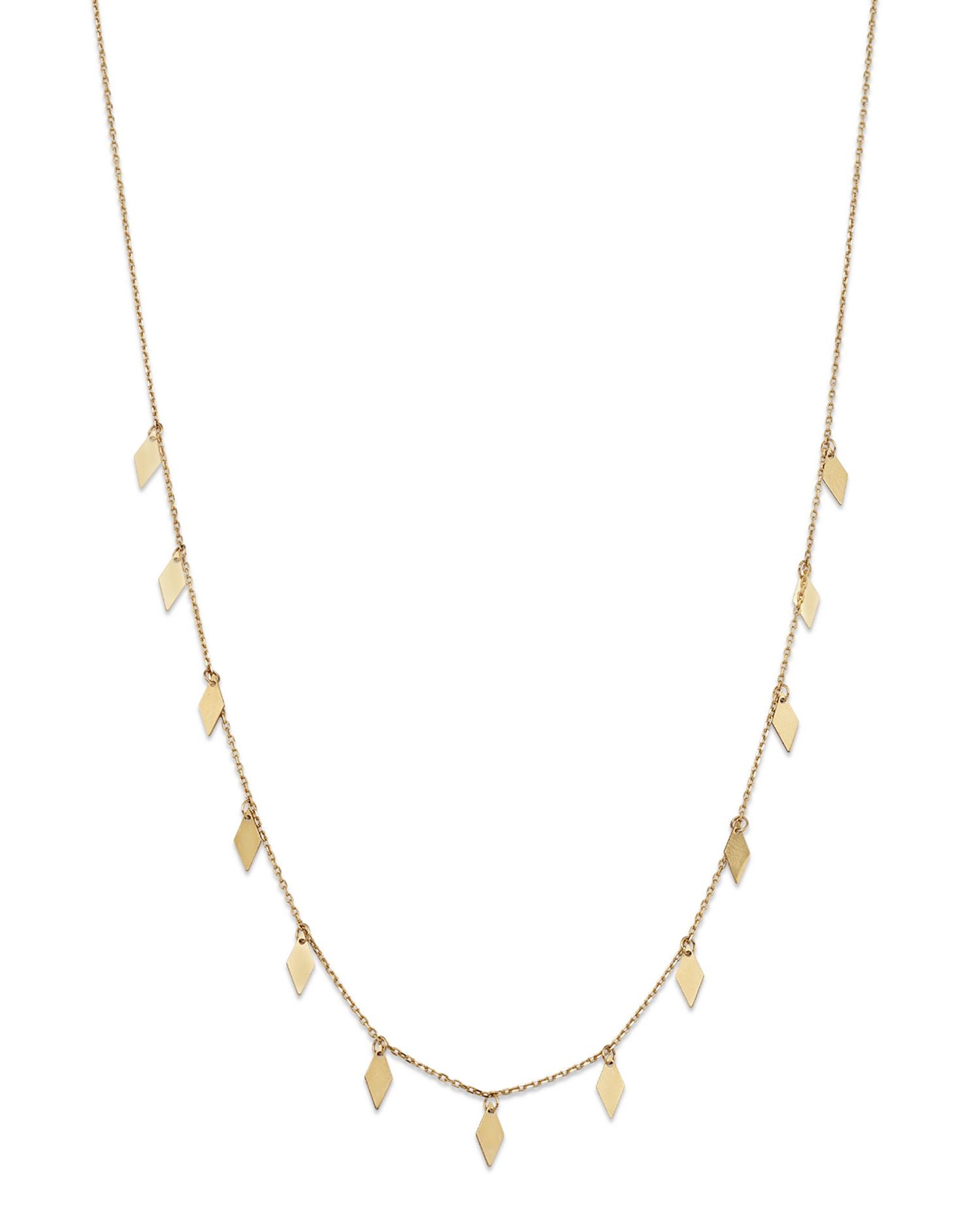 14K Yellow Gold Rhombus Necklace, 18'