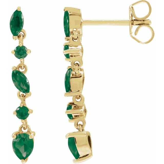 Emerald-Cut Lab-grown Diamond Earrings in 14K Yellow Gold