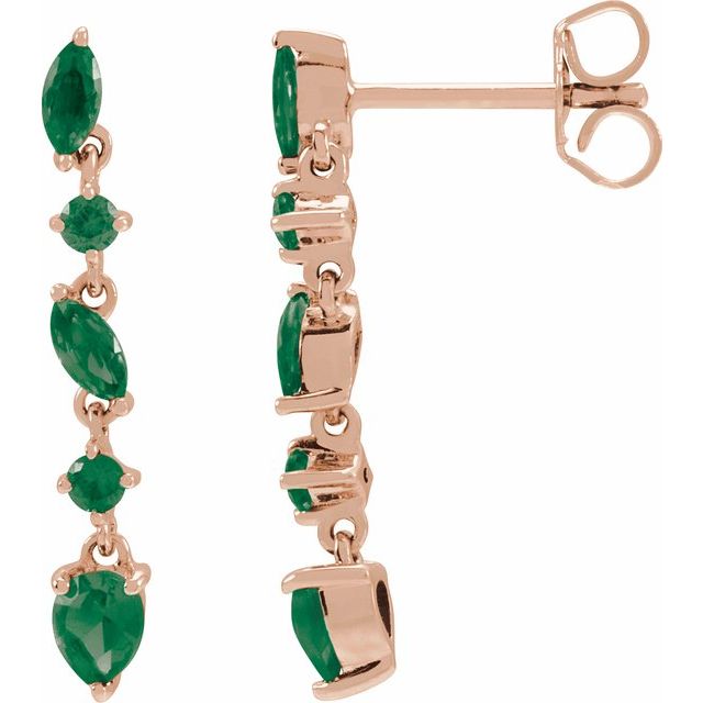 Emerald-Cut Lab-grown Diamond Earrings in 14K Yellow Gold
