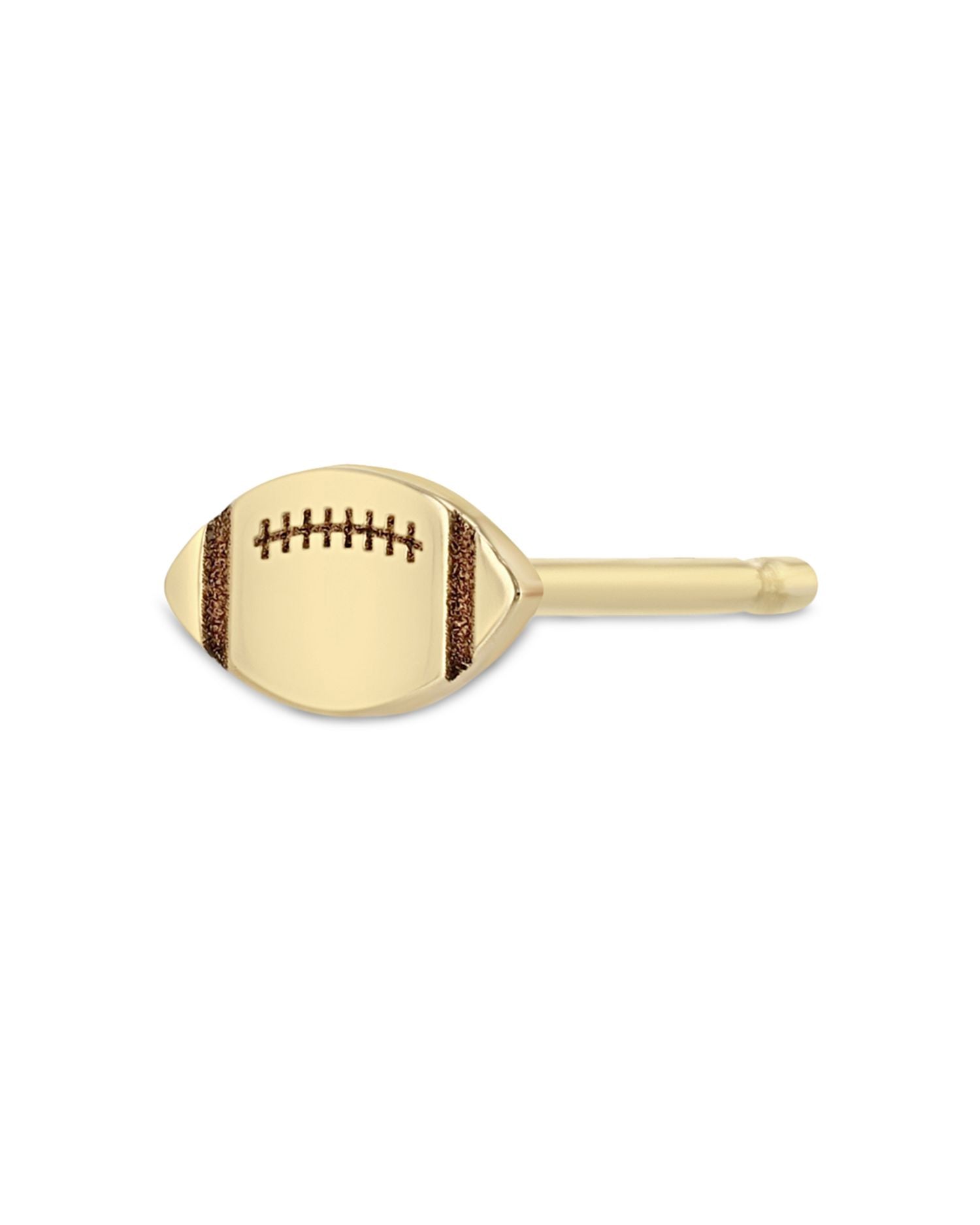 14K Yellow Gold Itty Bitty Symbols Football Single Stud Earring
