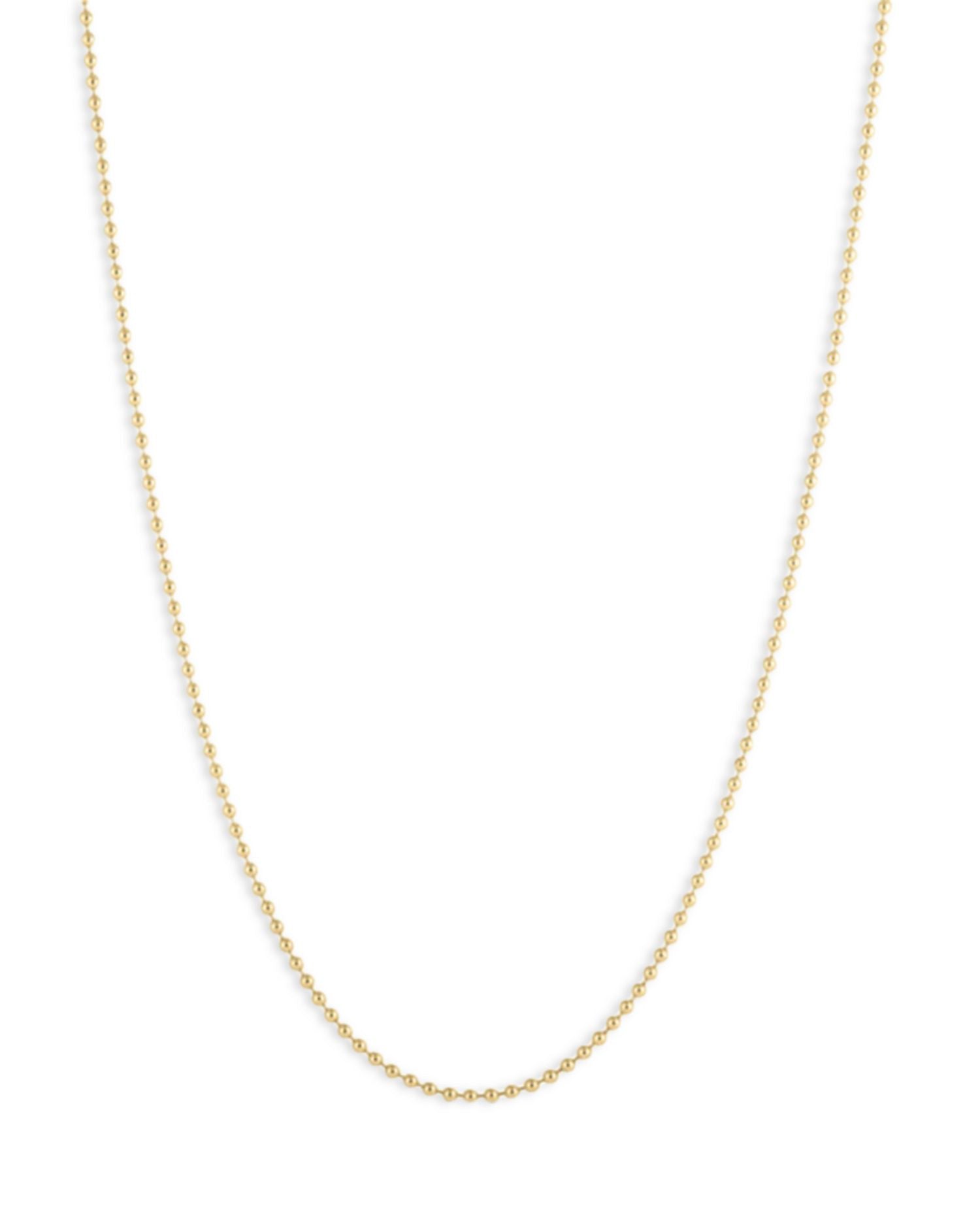18K Yellow Gold Gold Chains Classic Bead Link Chain, 16-18"