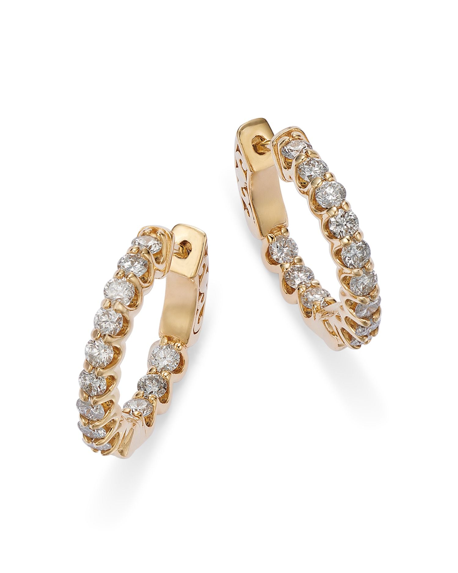 Diamond Inside Out Hoop Earring in 14K Yellow Gold, 1.20 ct. t.w. - Exclusive