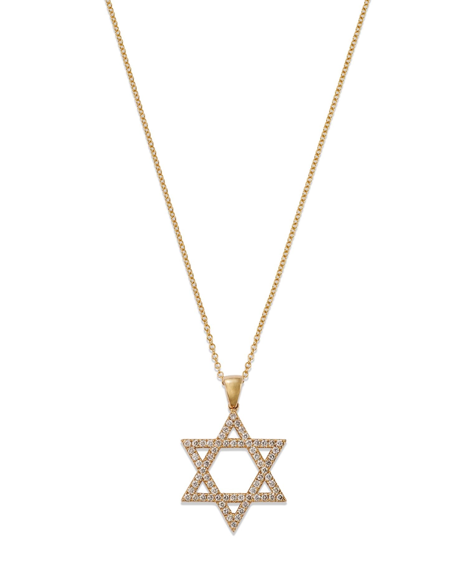Diamond Star of David Pendant Necklace in 14K Yellow Gold, 0.50 ct. t.w. - Exclusive