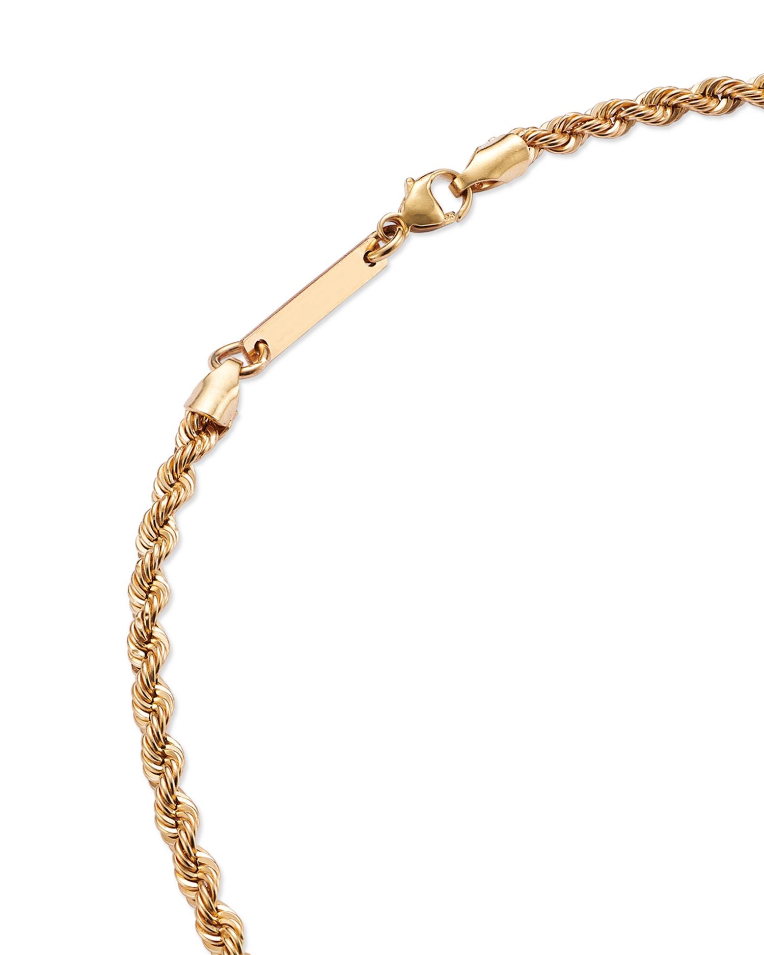 14k Yellow Gold Dangling Prong Diamond Medium Rope Chain Necklace, 16'