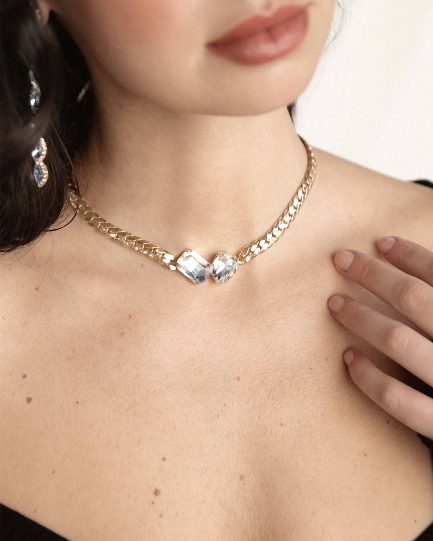 Crystal Gem Pendant Necklace, 15'