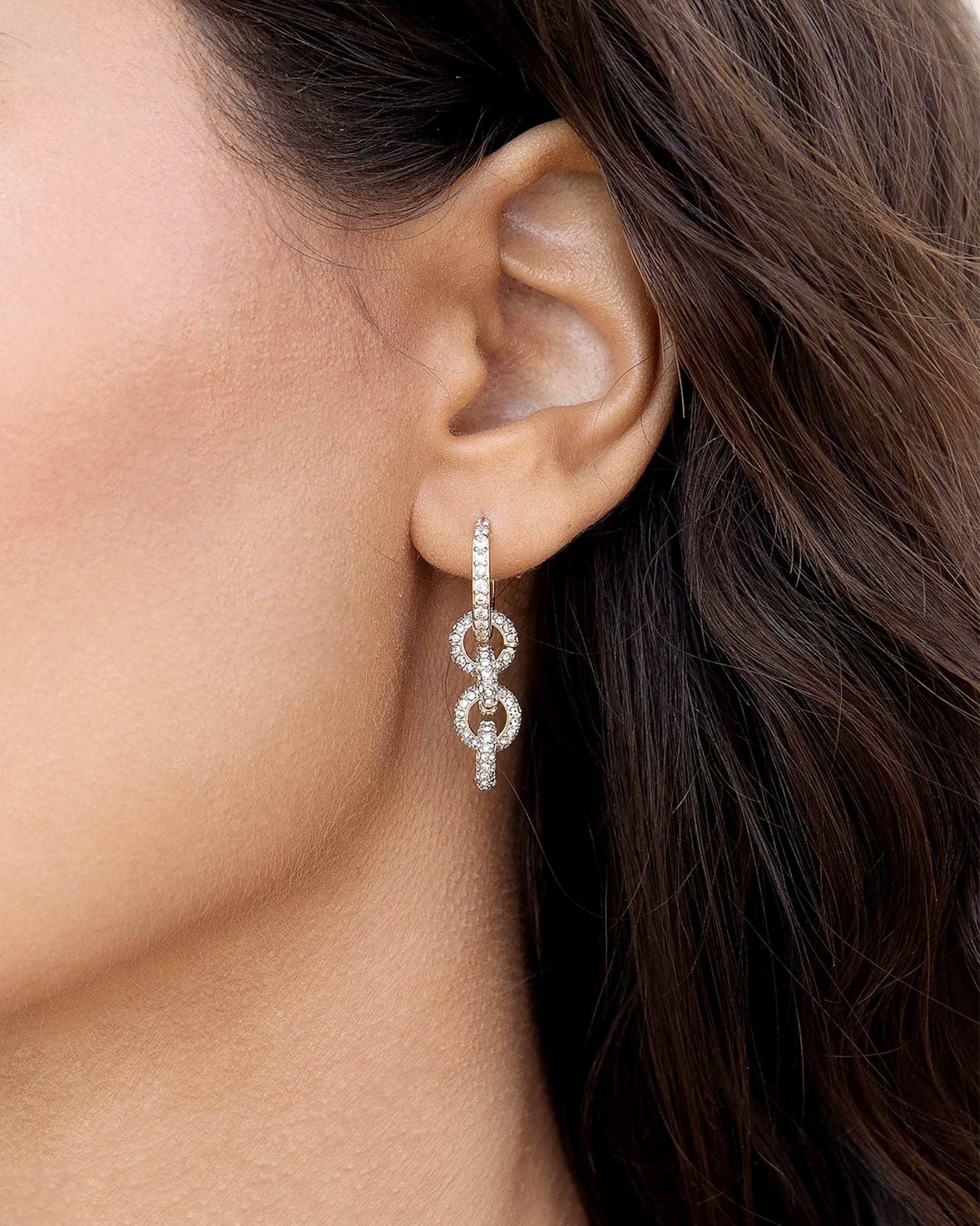 Multi Ring Crystal Dangle Earrings