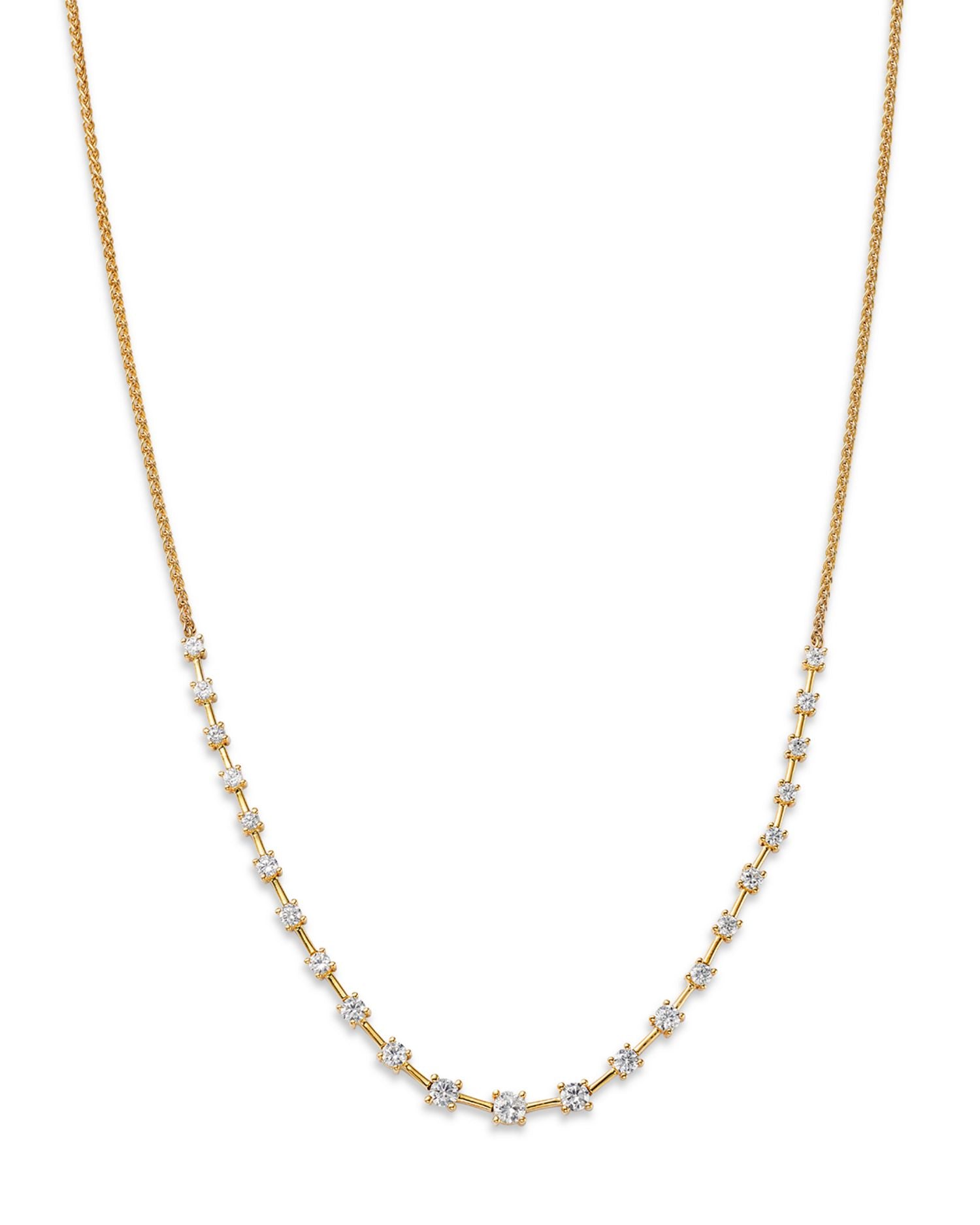 Diamond Station Tennis Necklace in 14K Yellow Gold, 1.0 ct. t.w. - Exclusive