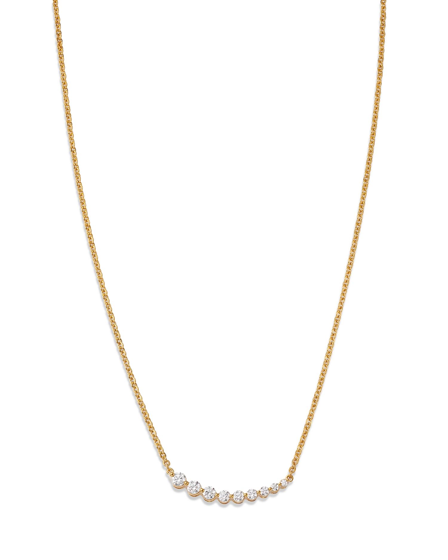 Diamond Curved Bar Necklace in 14K Yellow Gold, 0.50 ct. t.w. - Exclusive