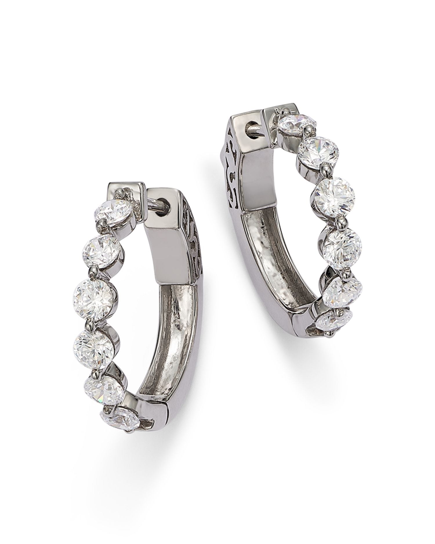 Diamond Hoop Earrings in 14K White Gold, 1.50 ct. t.w. - Exclusive