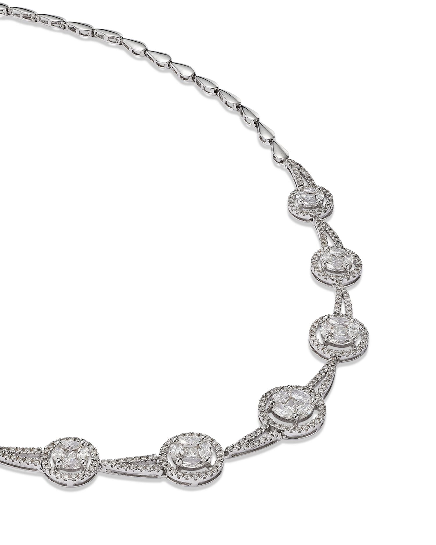Diamond Multi-Cut Statement Necklace in 14K White Gold, 3.5 ct. t.w. - Exclusive