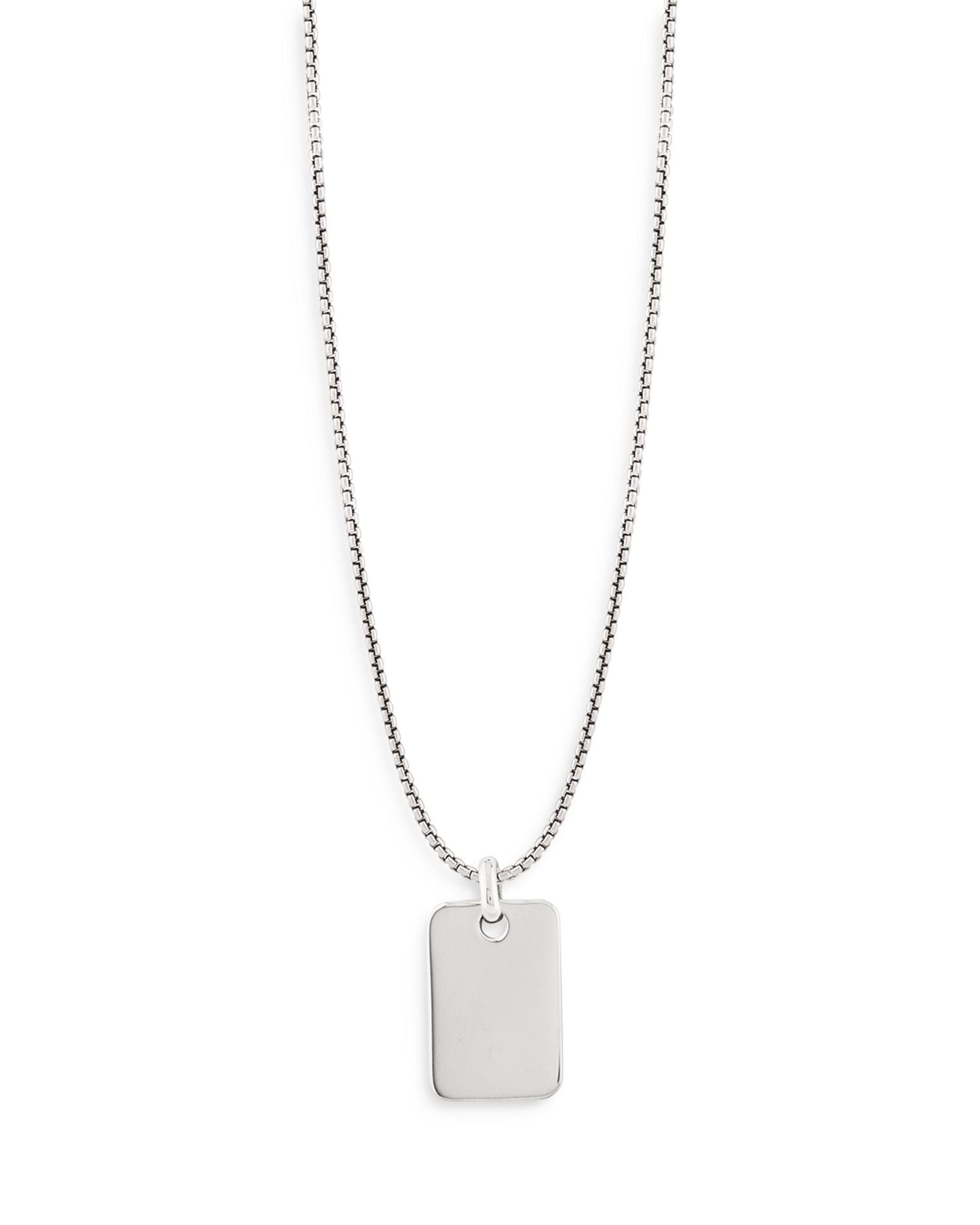 Dog Tag Pendant Necklace In Sterling Silver, 18' - Exclusive