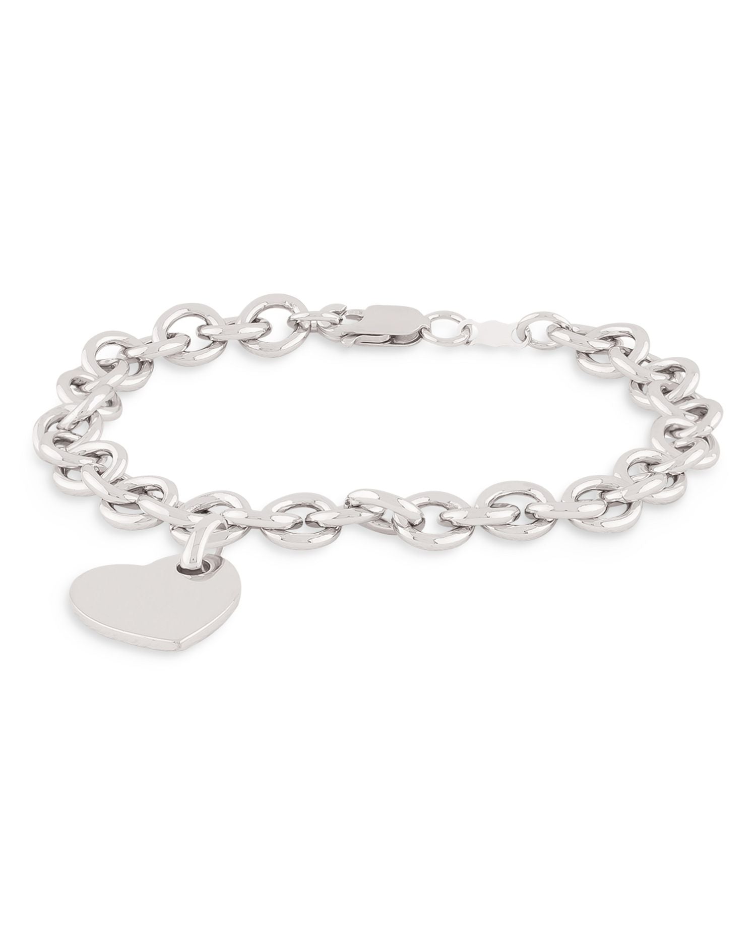 Sterling Silver Heart Tag Bracelet - Exclusive