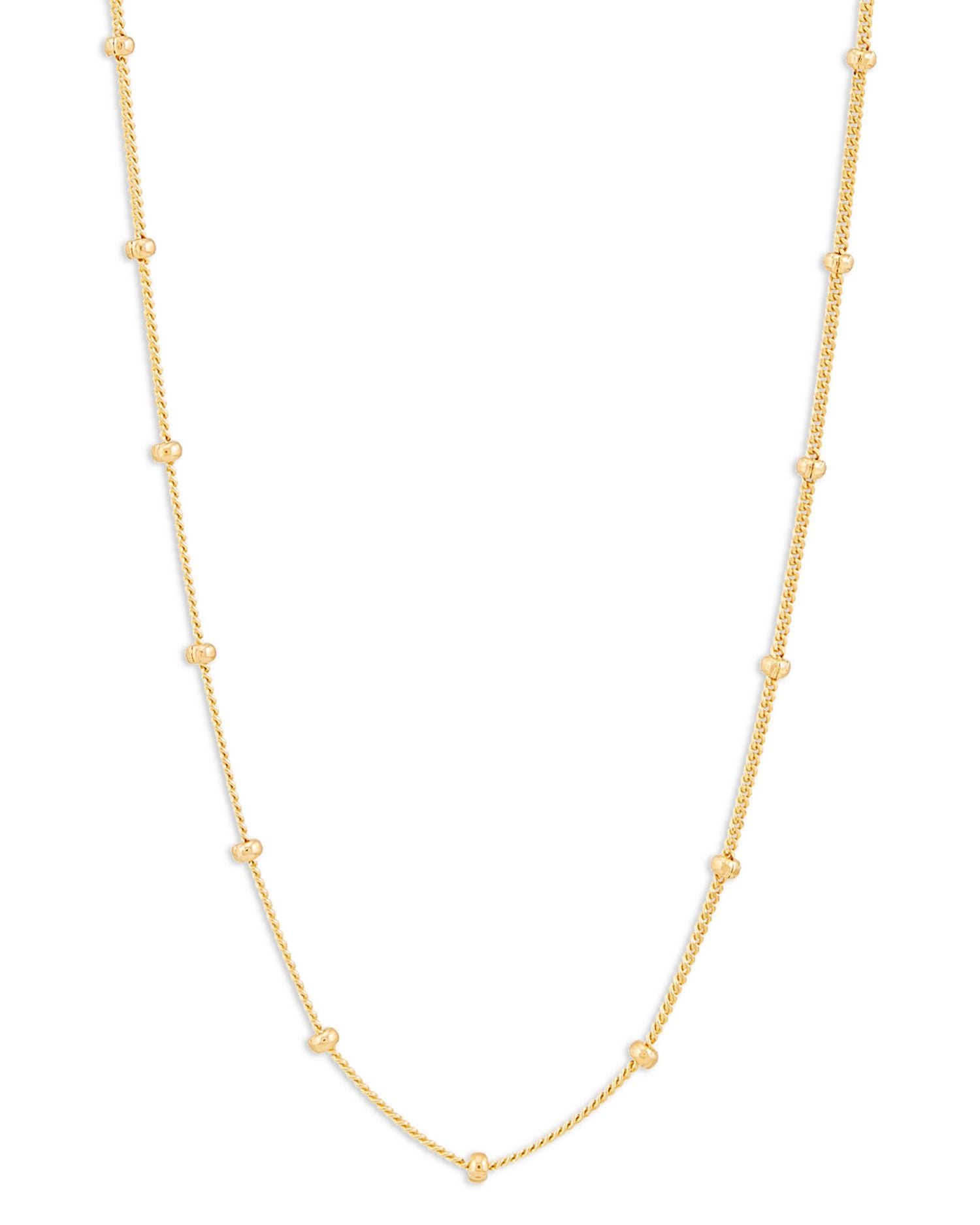 Saturn Curb Link Chain Necklace in 14K Yellow Gold, 16-18' - Exclusive