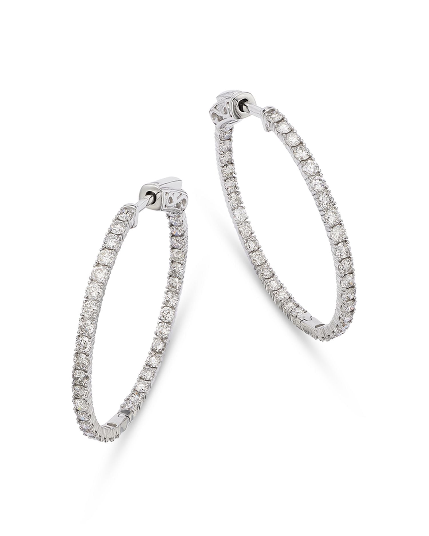 Diamond Inside Out Hoop Earrings in 14K White Gold, 2.0 ct. t.w. - Exclusive