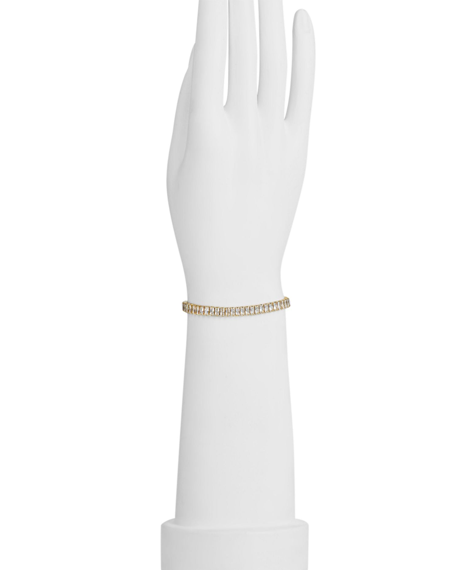 Baguette Stone Tennis Bracelet in Sterling Silver or 18K Gold Over Sterling Silver - Exclusive