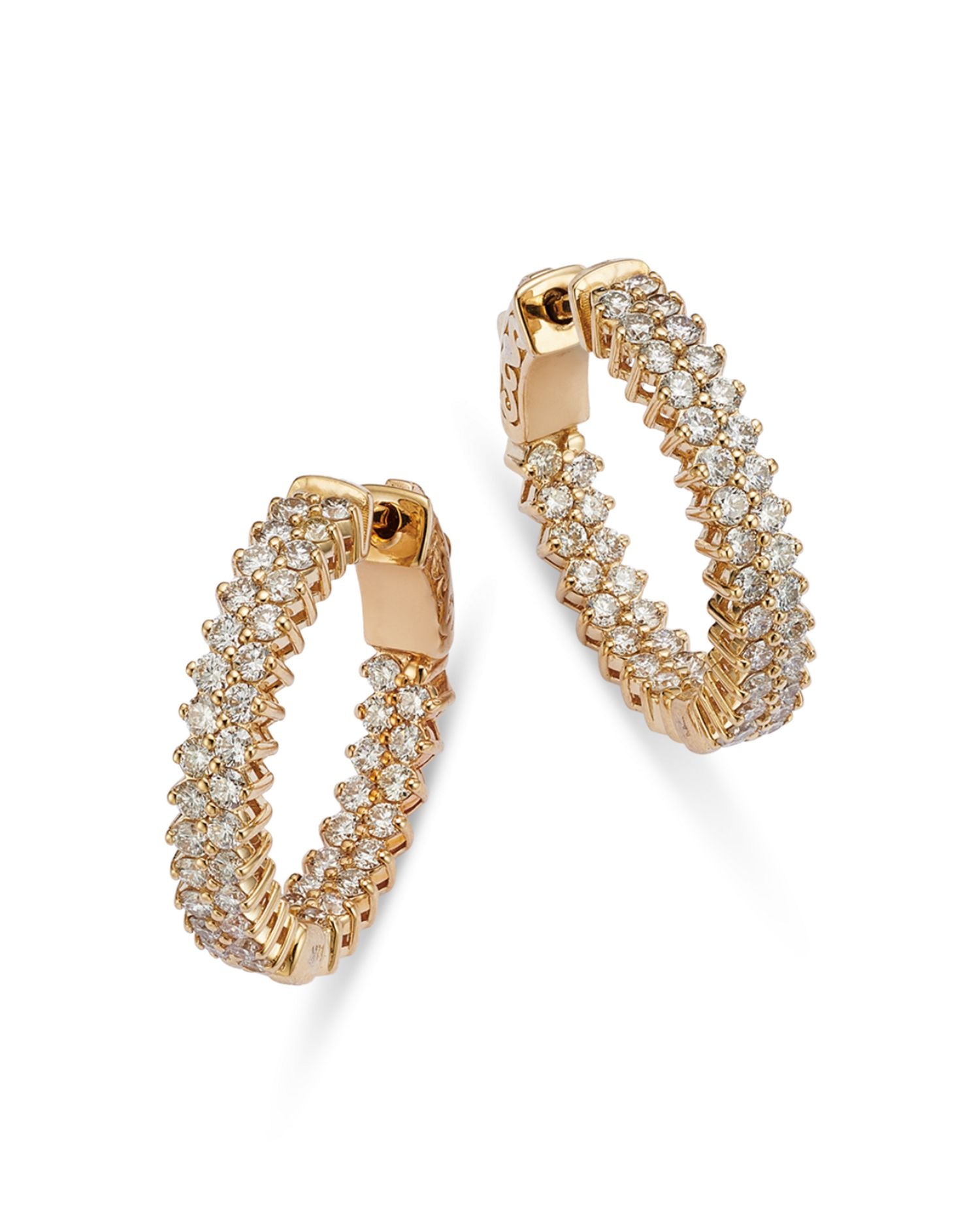 Diamond Inside Out Hoop Earrings in 14K Yellow Gold, 1.80 ct. t.w. - Exclusive