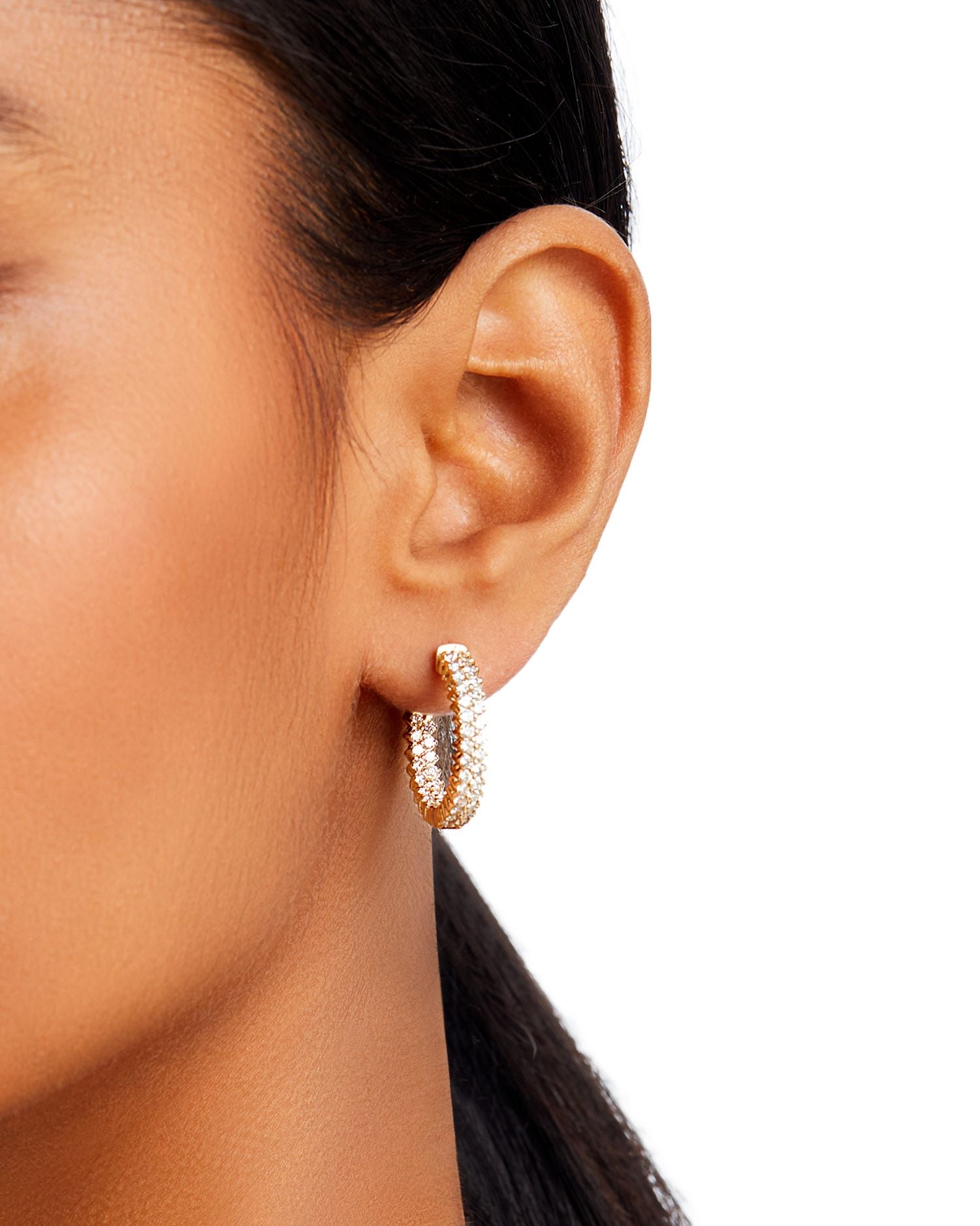 Diamond Inside Out Hoop Earrings in 14K Yellow Gold, 1.80 ct. t.w. - Exclusive