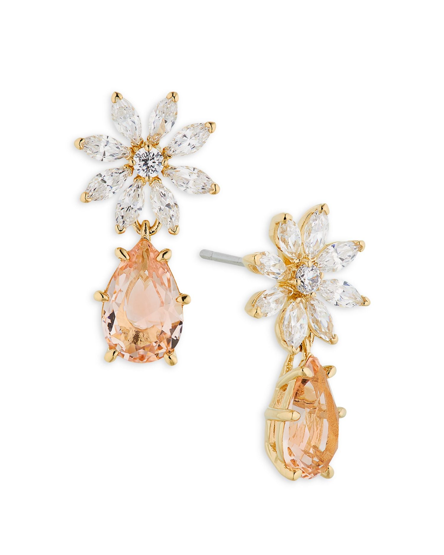 Wildflower Petal Drop Earrings in 18K Gold Plated