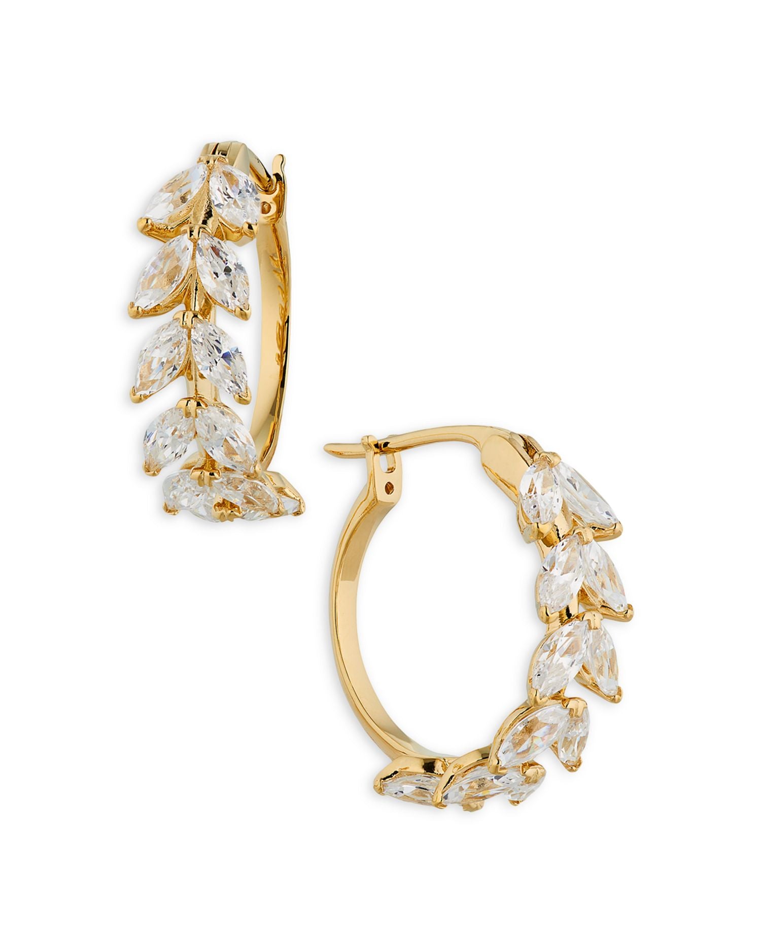 Wildflower Vine Hoop Earrings in 18K Gold Plated