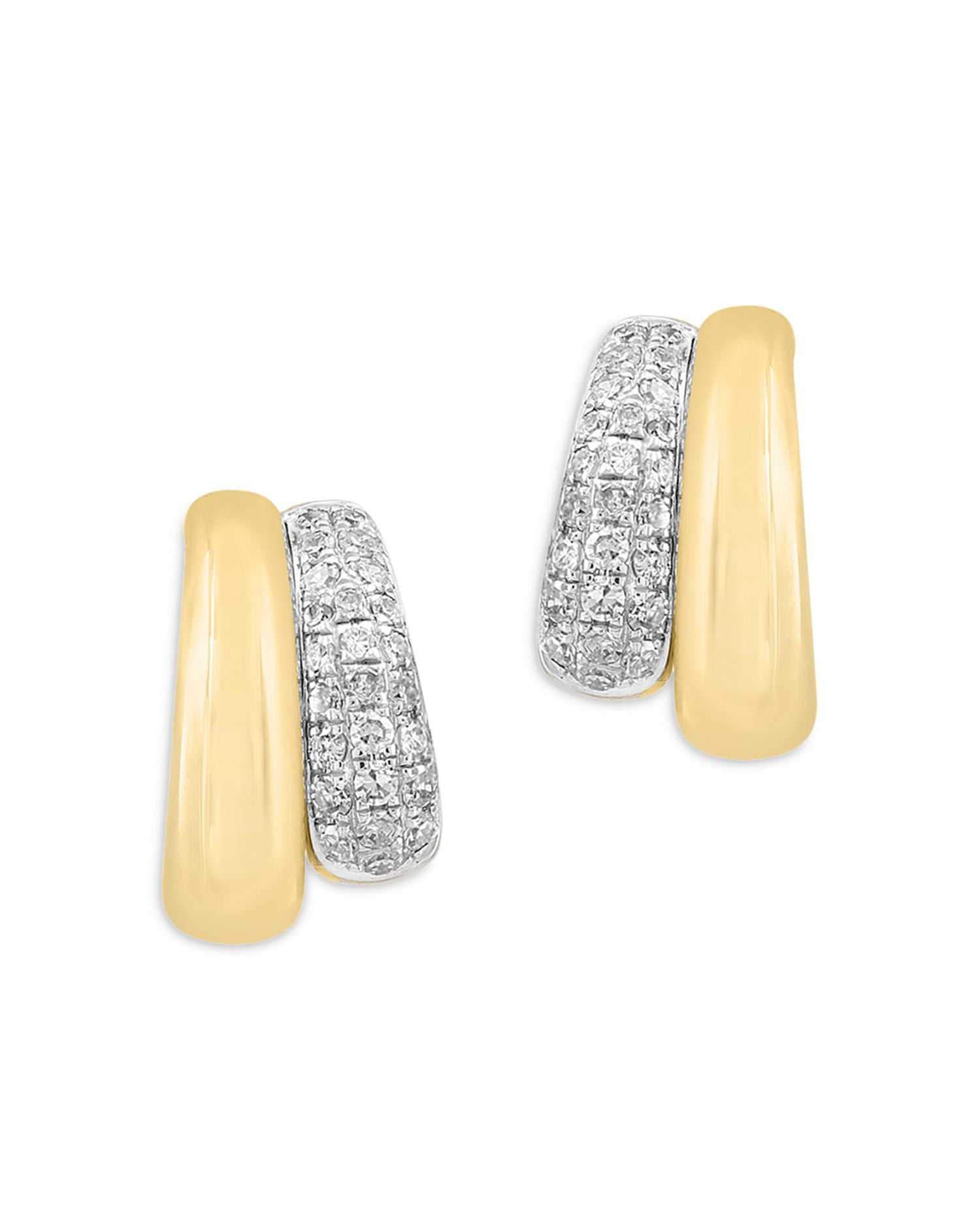 Diamond Huggie Hoop Earrings in 14K Yellow Gold, 0.29 ct. t.w. - Exclusive