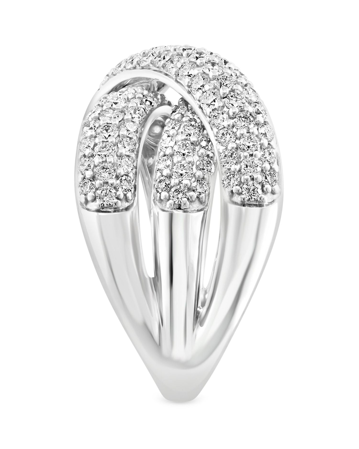 Diamond Crossover Ring in 14K White Gold, 1.70 ct. t.w. - Exclusive