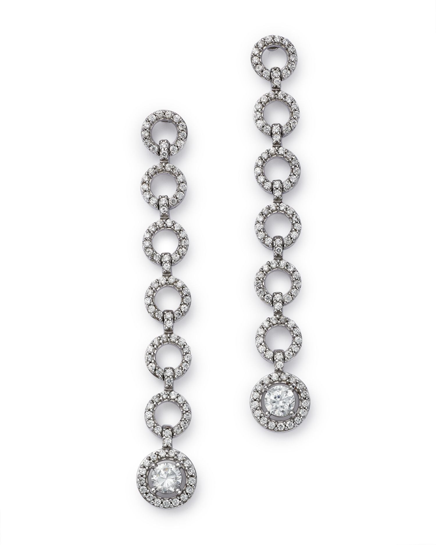 Diamond Open Circle Drop Earrings in 14K White Gold, 1.0 ct. t.w - Exclusive