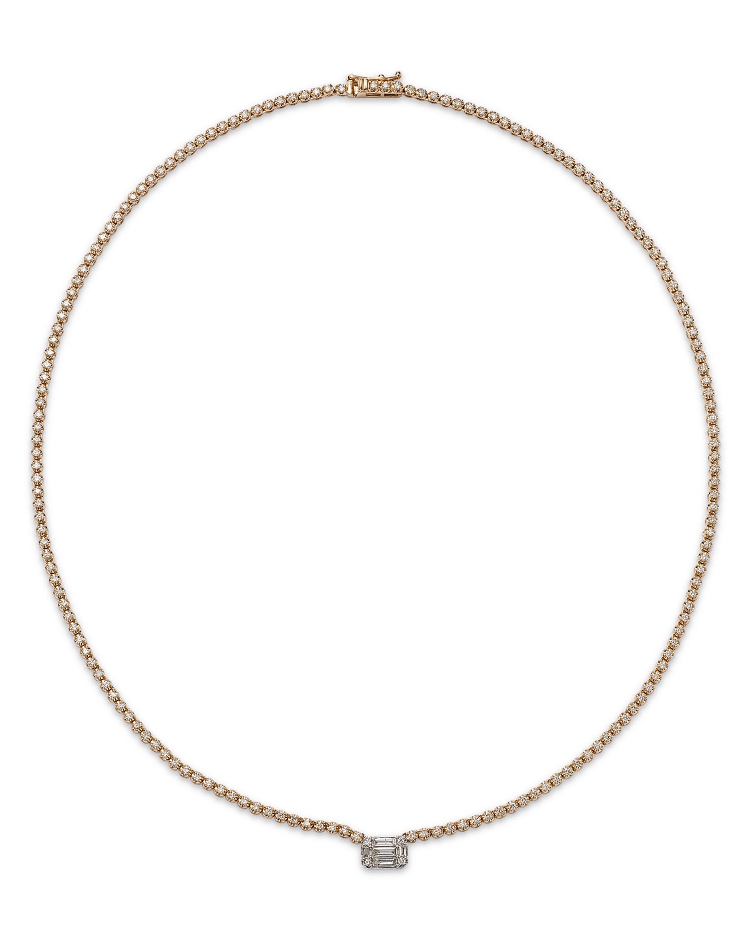 Diamond Multi Cut Mosaic Necklace in 14K Yellow and White Gold, 2.30 ct. t.w. - Exclusive