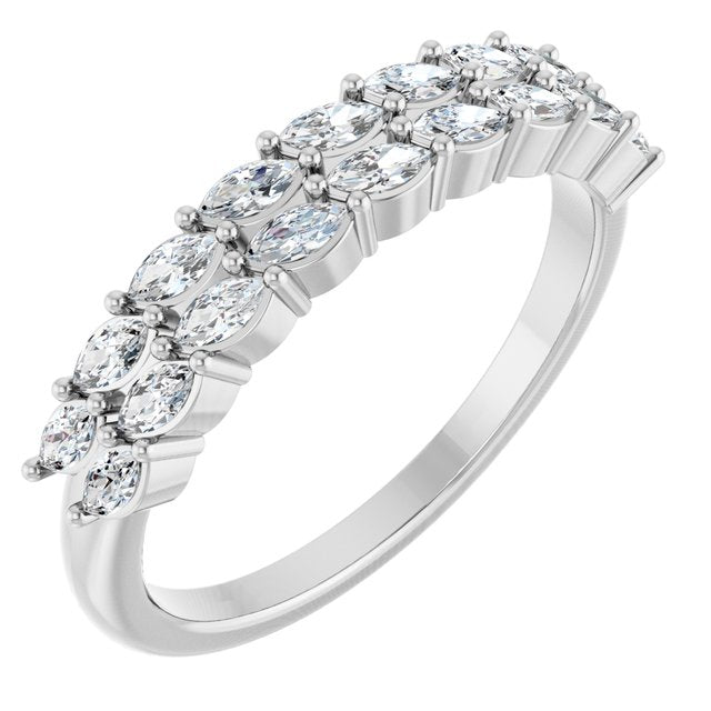 1.2Ct Lab-grown Diamond Band in 14K White Gold