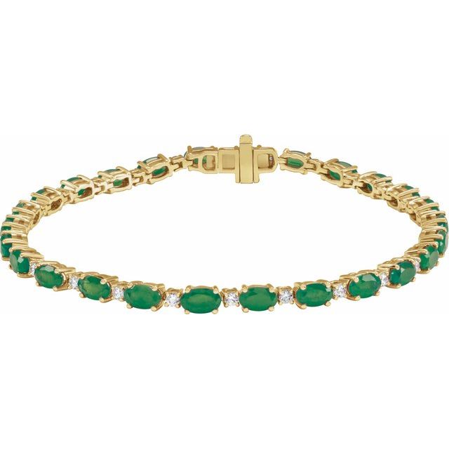 5.8Ct Emerald-Cut Lab-grown Diamond Bracelet in 14K Yellow Gold