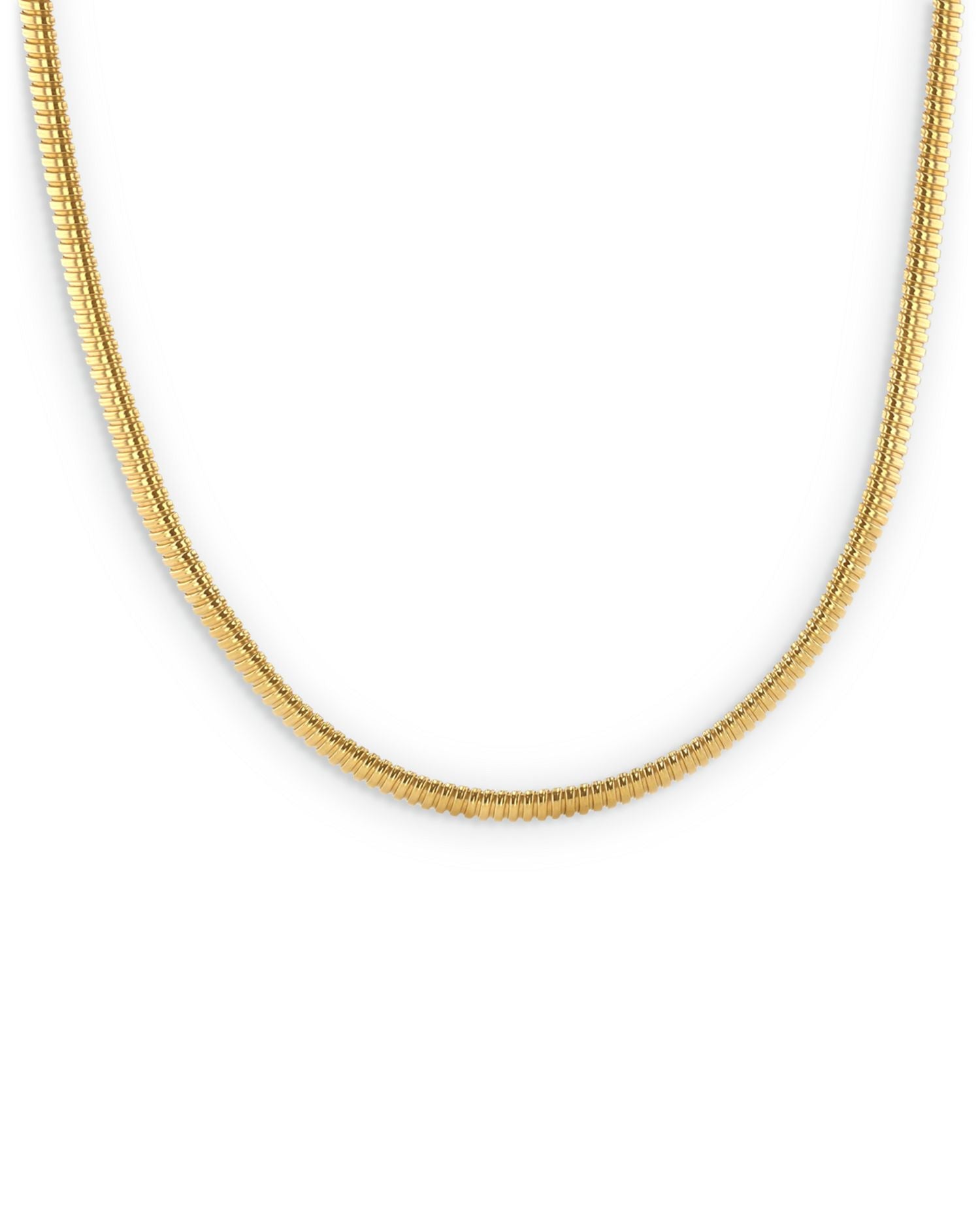 18K Yellow Gold Via Bagutta Tubogas Collar Necklace, 17'