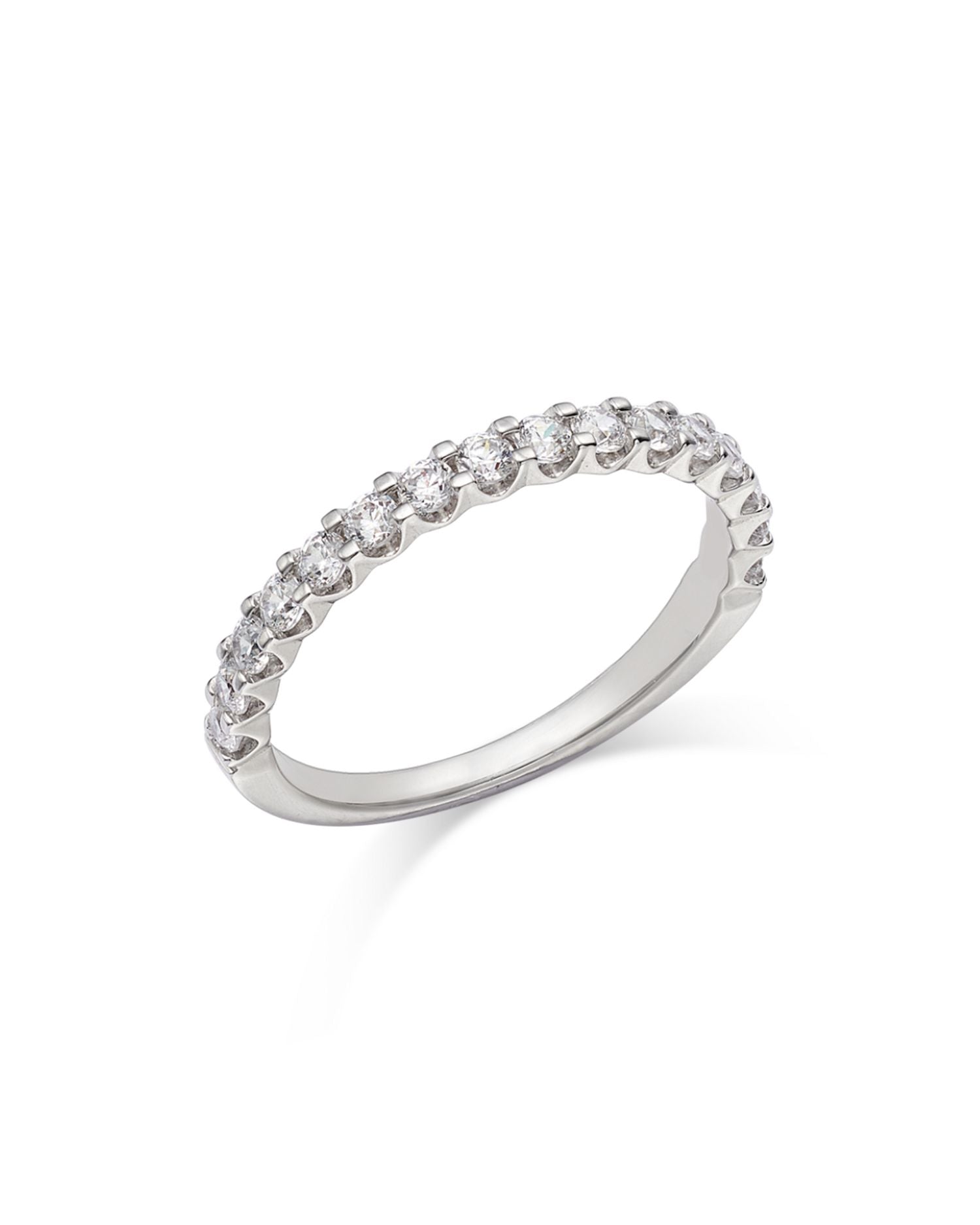 Certified Round-Cut Diamond Band in 14K White Gold, 0.50 ct.t.w.